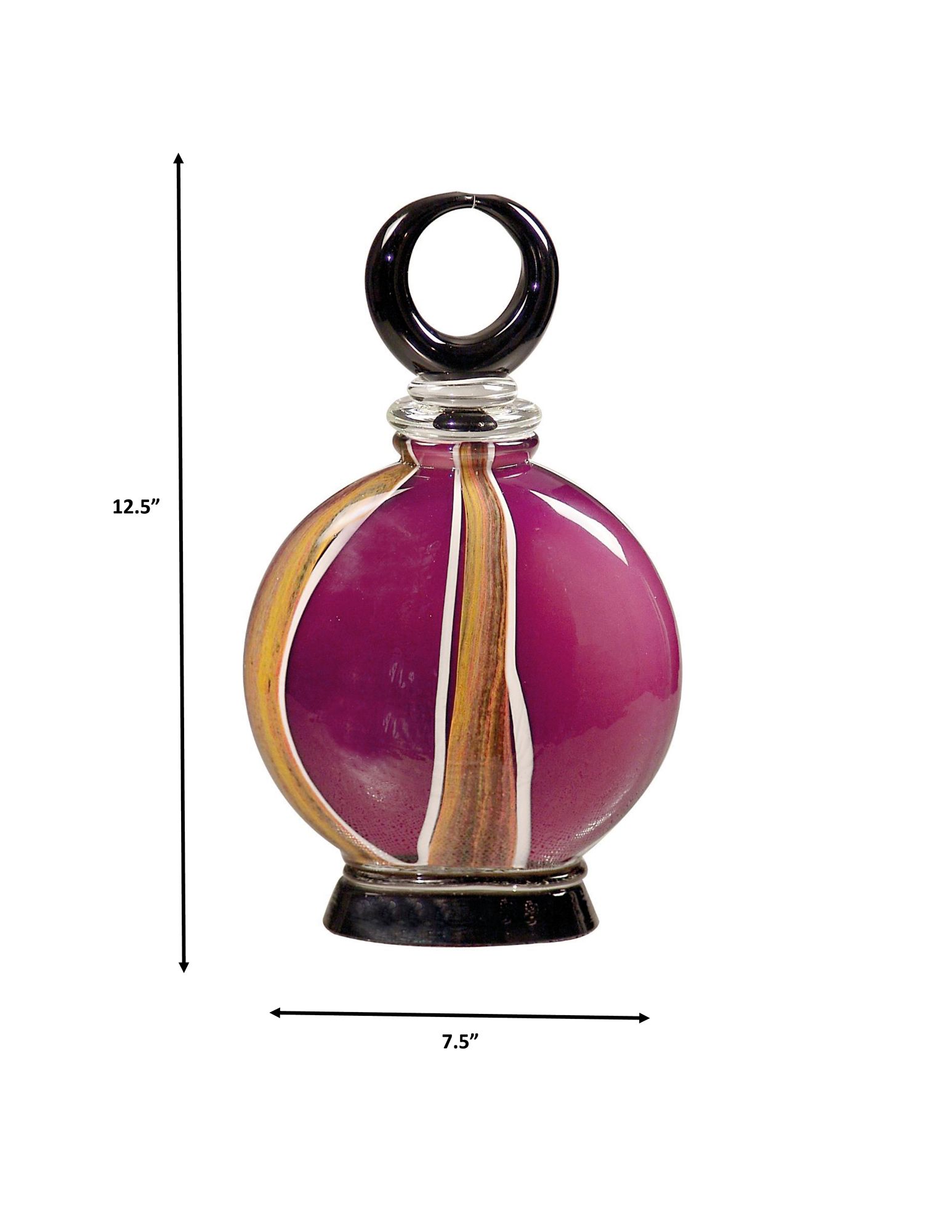 Image 4 Dale Tiffany 12.5" Tall Melrose Hand Blown Art Glass Perfume Bottle more views