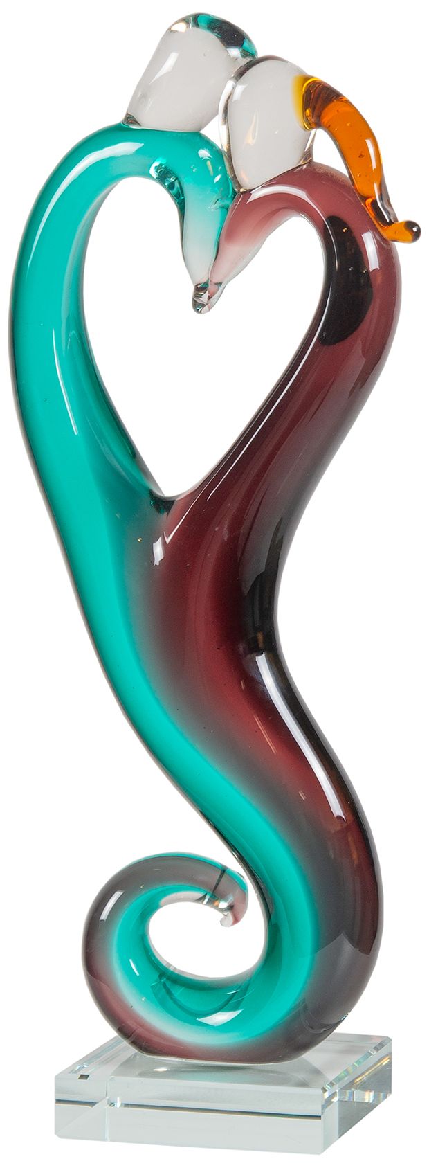 Image 2 Dale Tiffany 12.5" Tall Unity Heart Handcrafted Art Glass Figurine