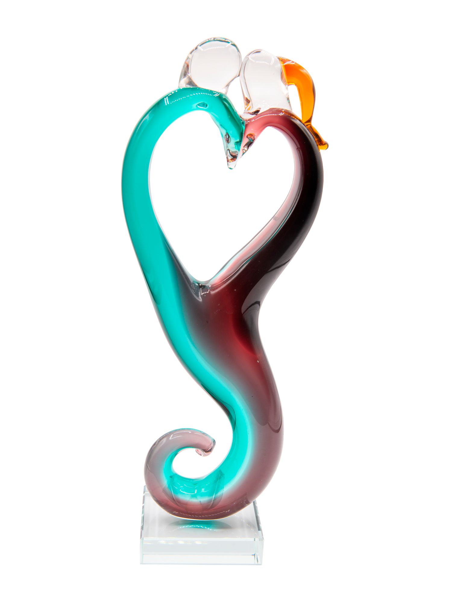Image 4 Dale Tiffany 12.5" Tall Unity Heart Handcrafted Art Glass Figurine more views