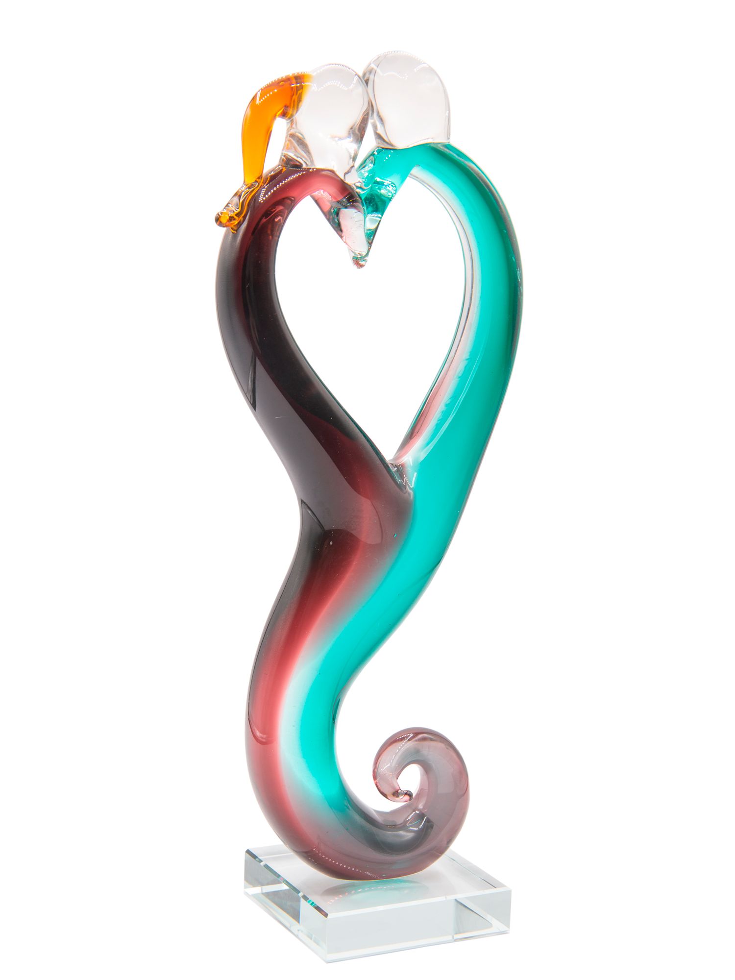 Image 6 Dale Tiffany 12.5" Tall Unity Heart Handcrafted Art Glass Figurine more views
