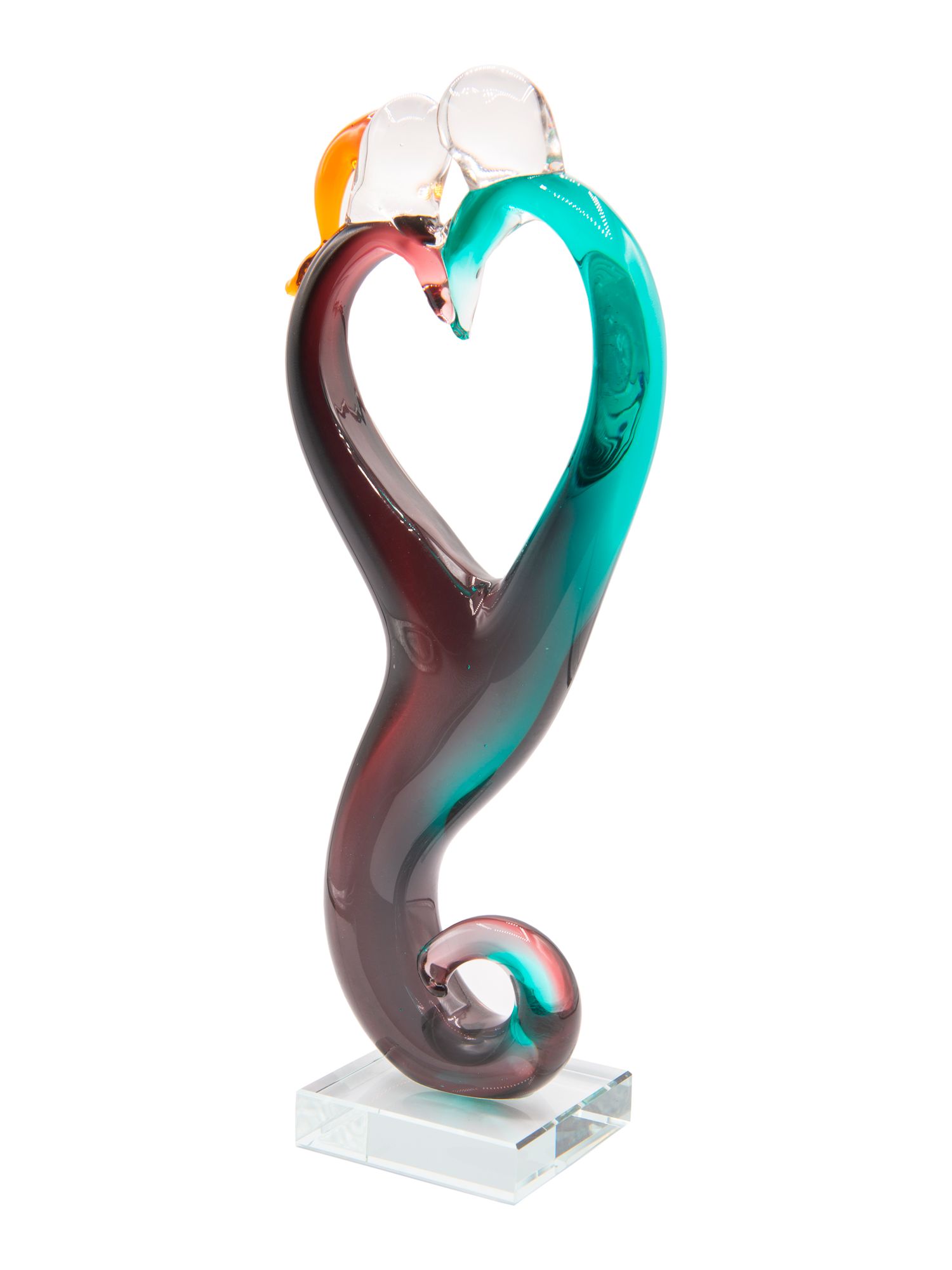 Image 7 Dale Tiffany 12.5" Tall Unity Heart Handcrafted Art Glass Figurine more views