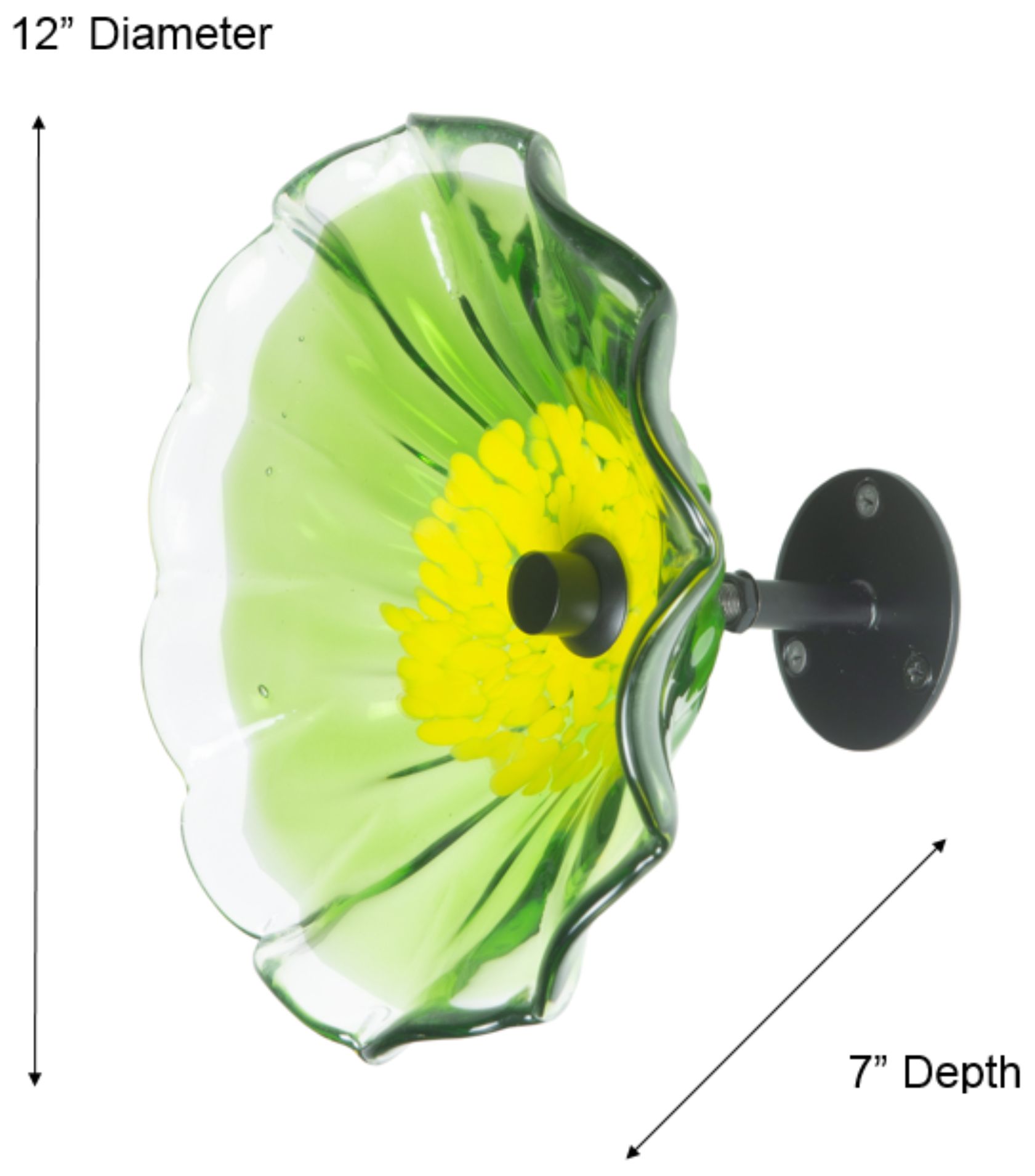 Image 3 Dale Tiffany 12" Fiore Bloom Green Hand Blown Art Glass Wall Decor more views