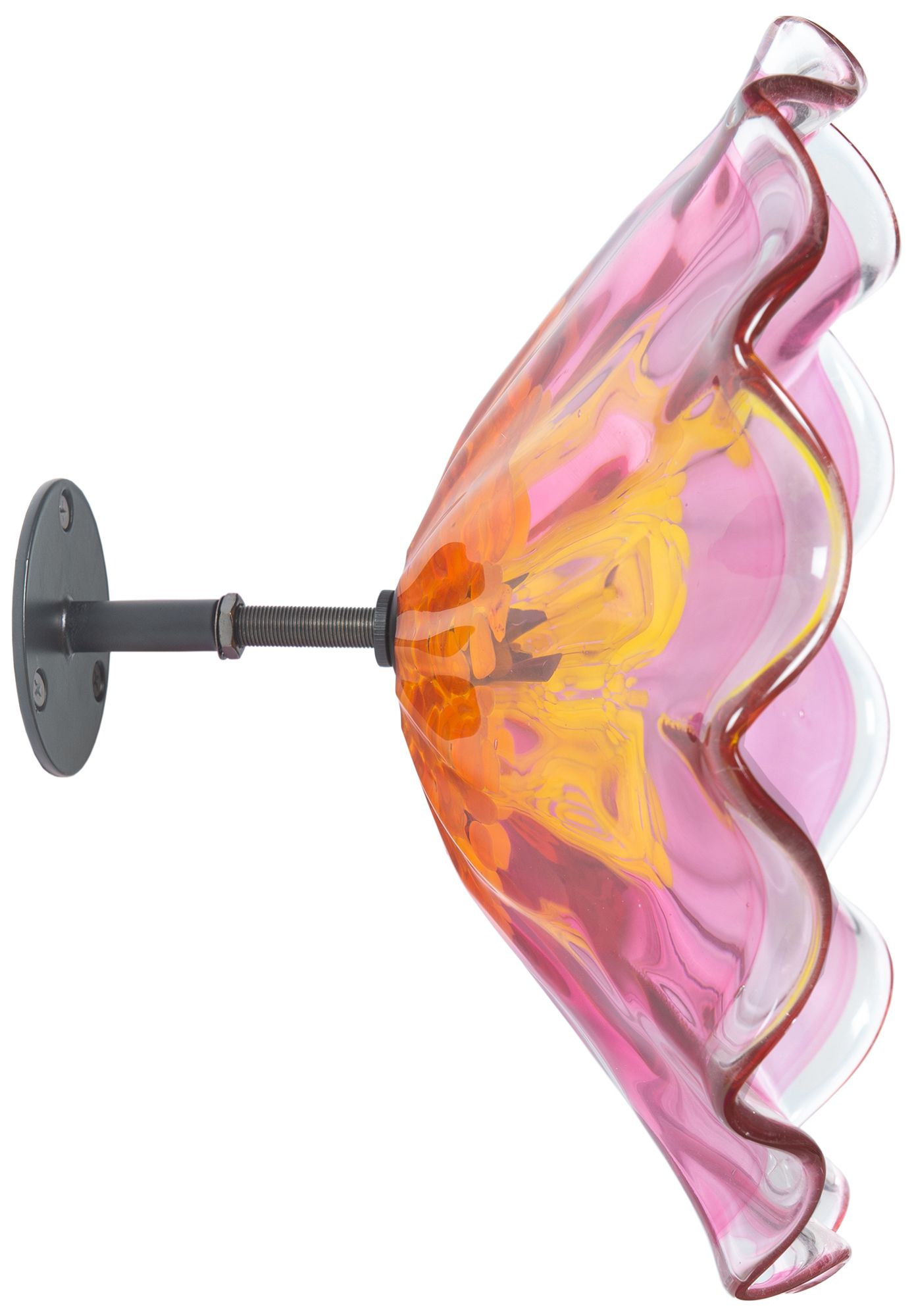 Image 4 Dale Tiffany 12" Fiore Bloom Pink Hand Blown Art Glass Wall Decor more views