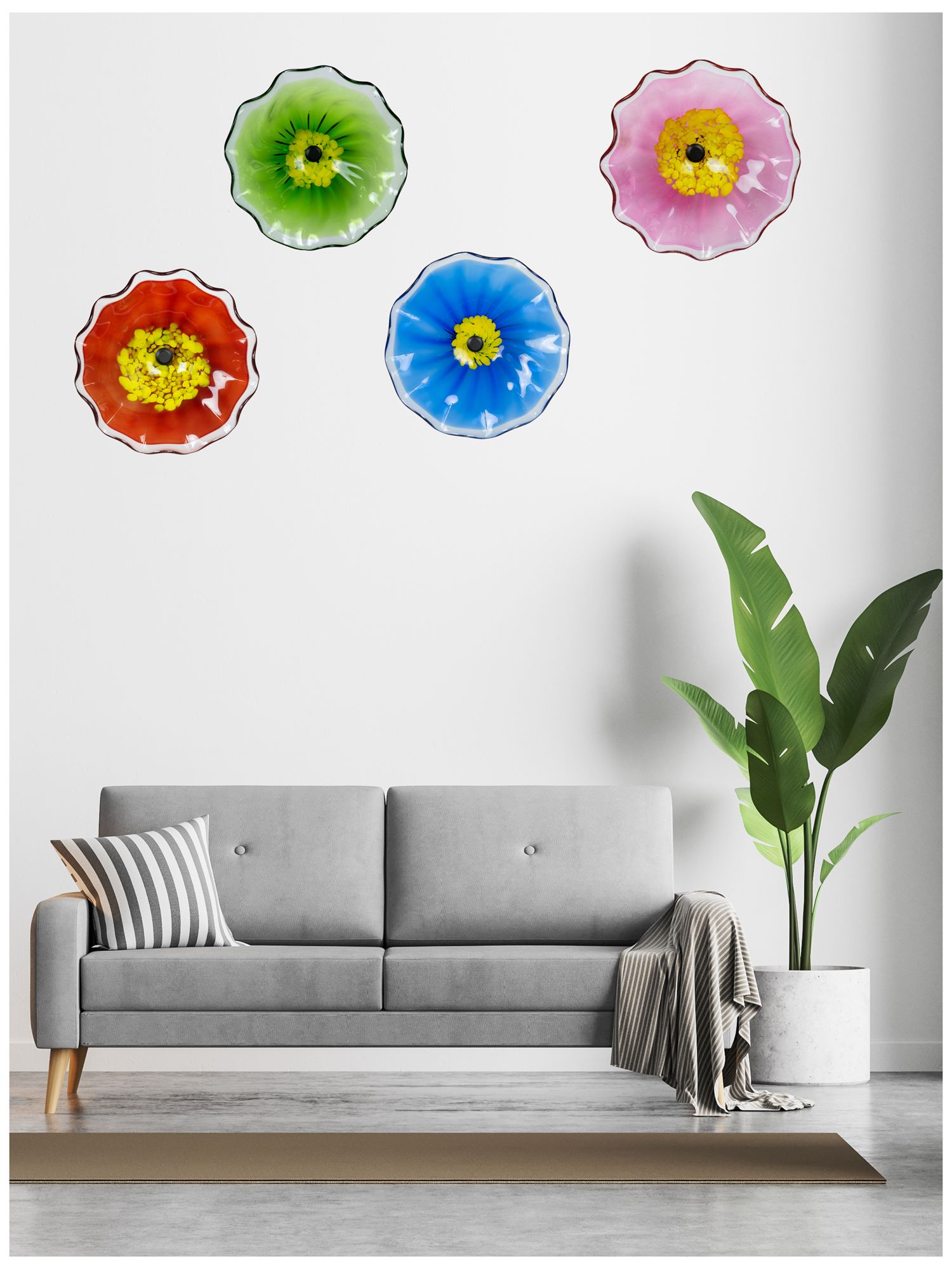 Image 5 Dale Tiffany 12" Fiore Bloom Pink Hand Blown Art Glass Wall Decor more views