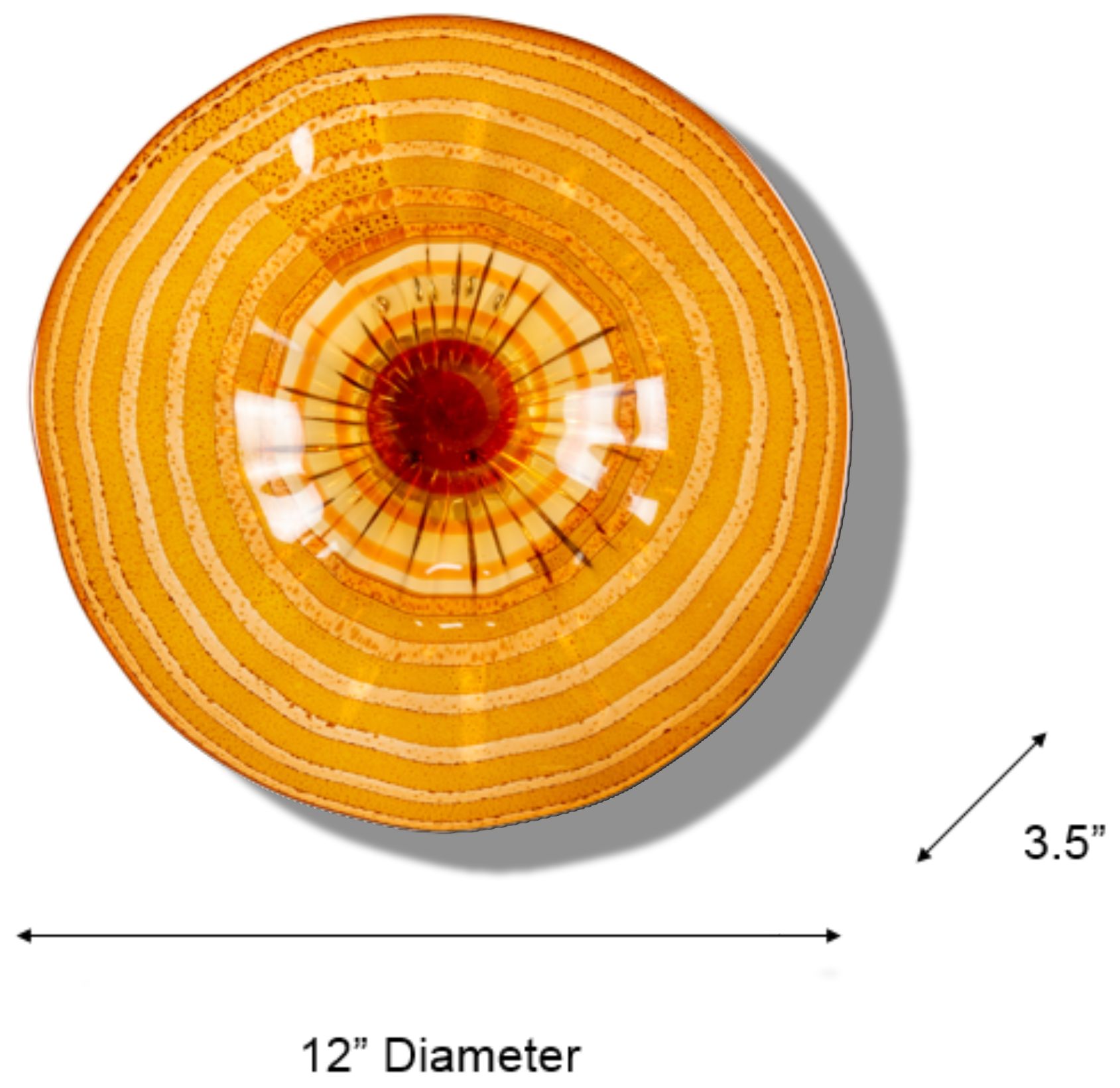 Image 3 Dale Tiffany 12" Handover Amber Hand Blown Art Glass Wall Decor more views