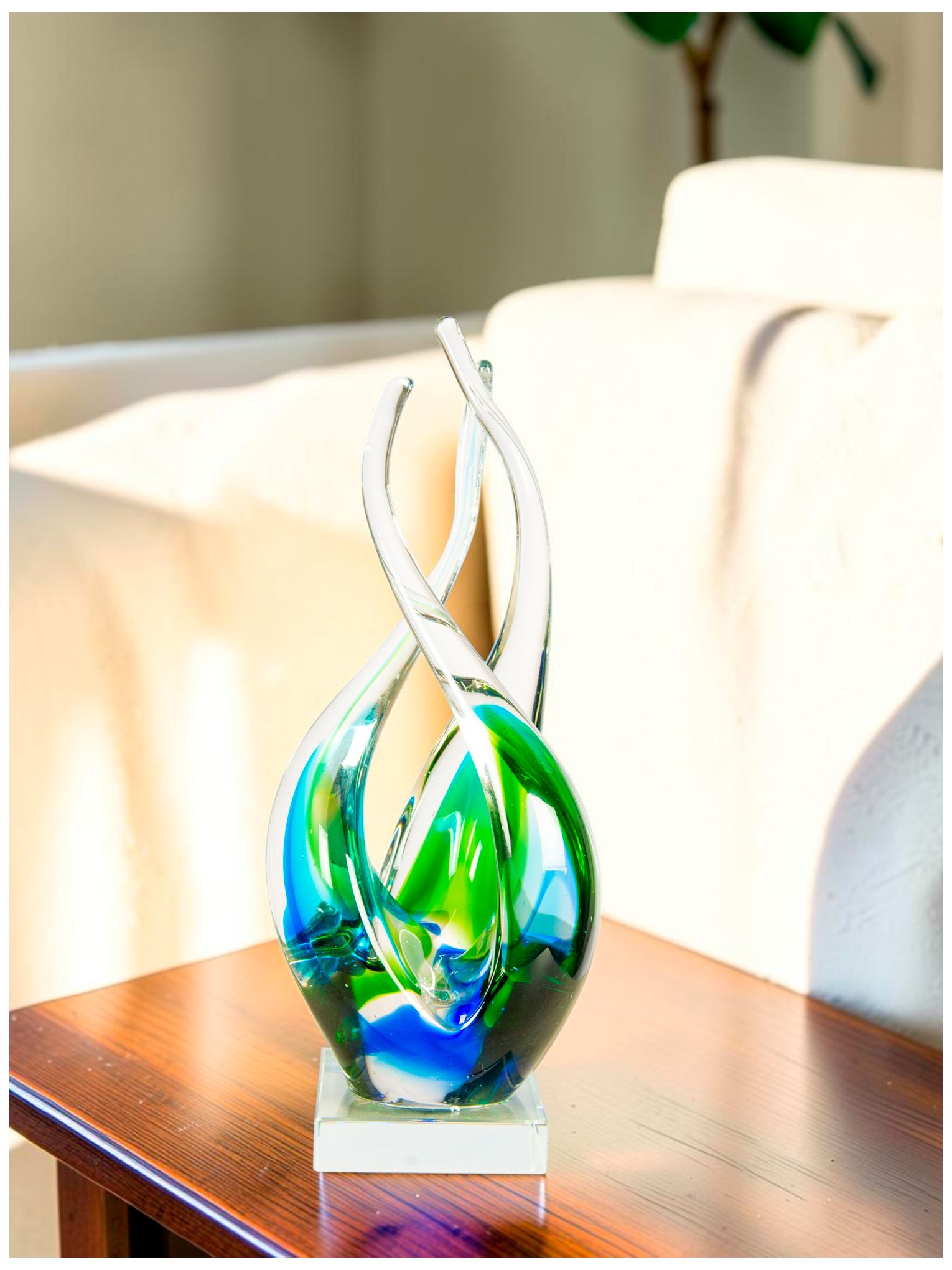 Image 2 Dale Tiffany 12" Tall Coastal Harmony Handcrafted Art Glass Sculpture more views