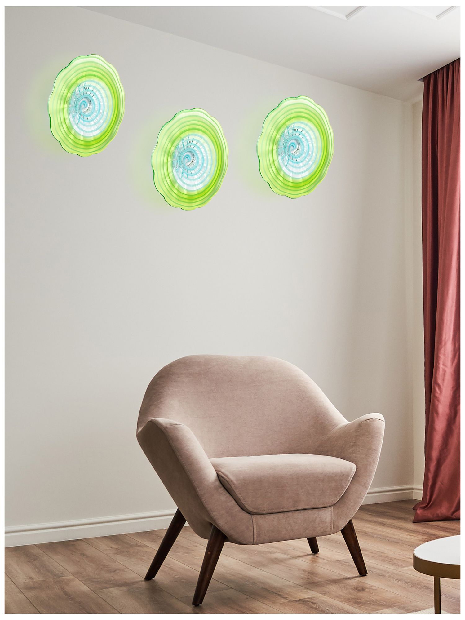 Image 2 Dale Tiffany 12" Waterfront Hand Blown Art Glass Wall Decor more views