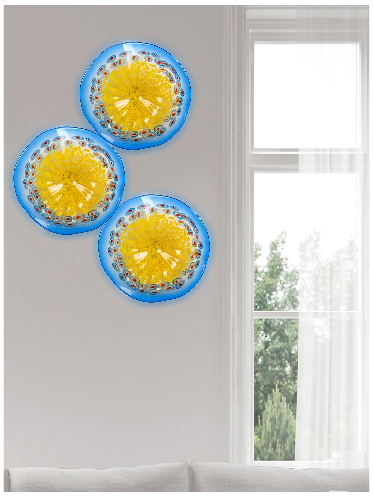 Image 2 Dale Tiffany 12" Westwind Hand Blown Art Glass Wall Decor more views