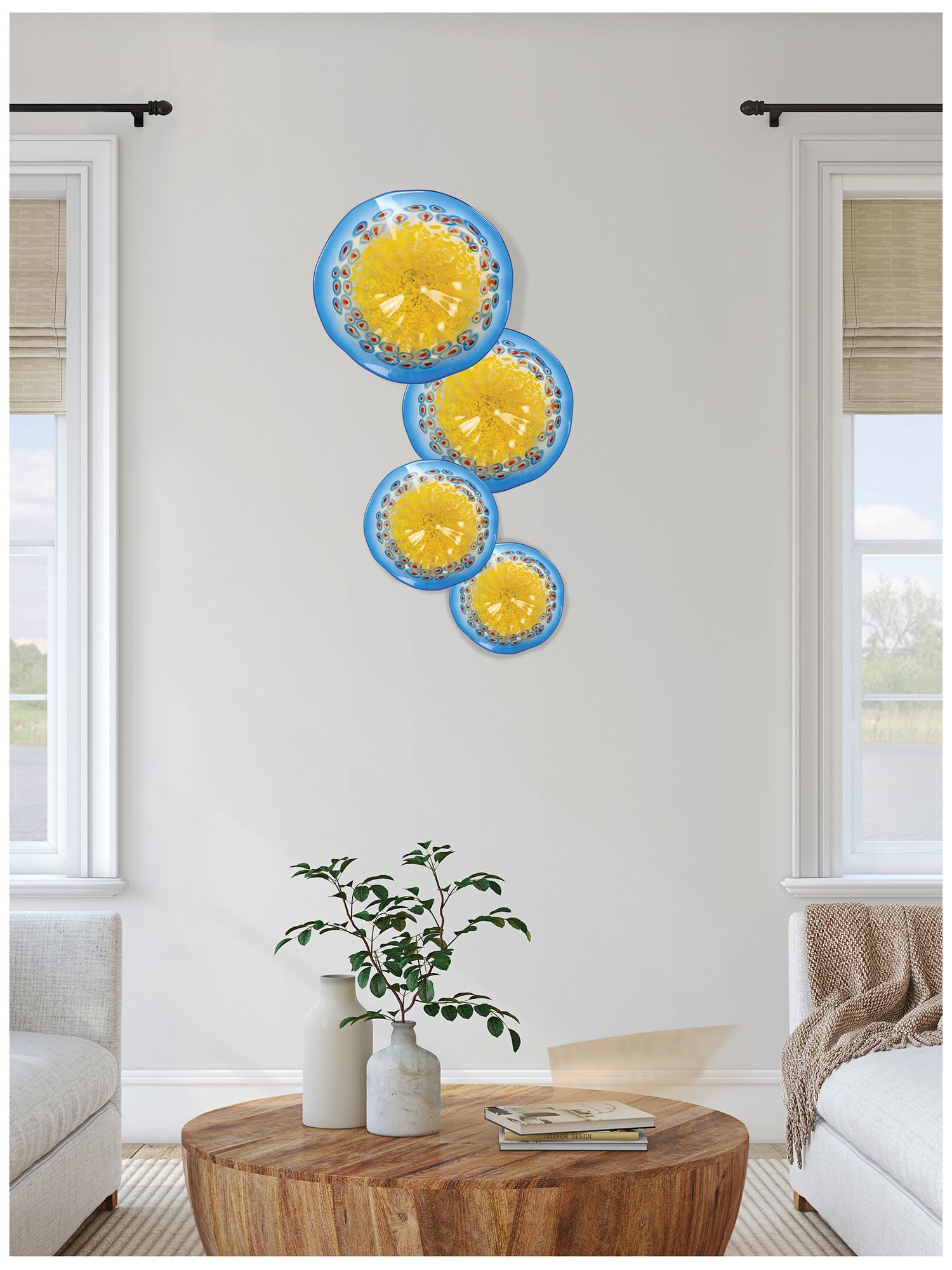 Image 4 Dale Tiffany 12" Westwind Hand Blown Art Glass Wall Decor more views