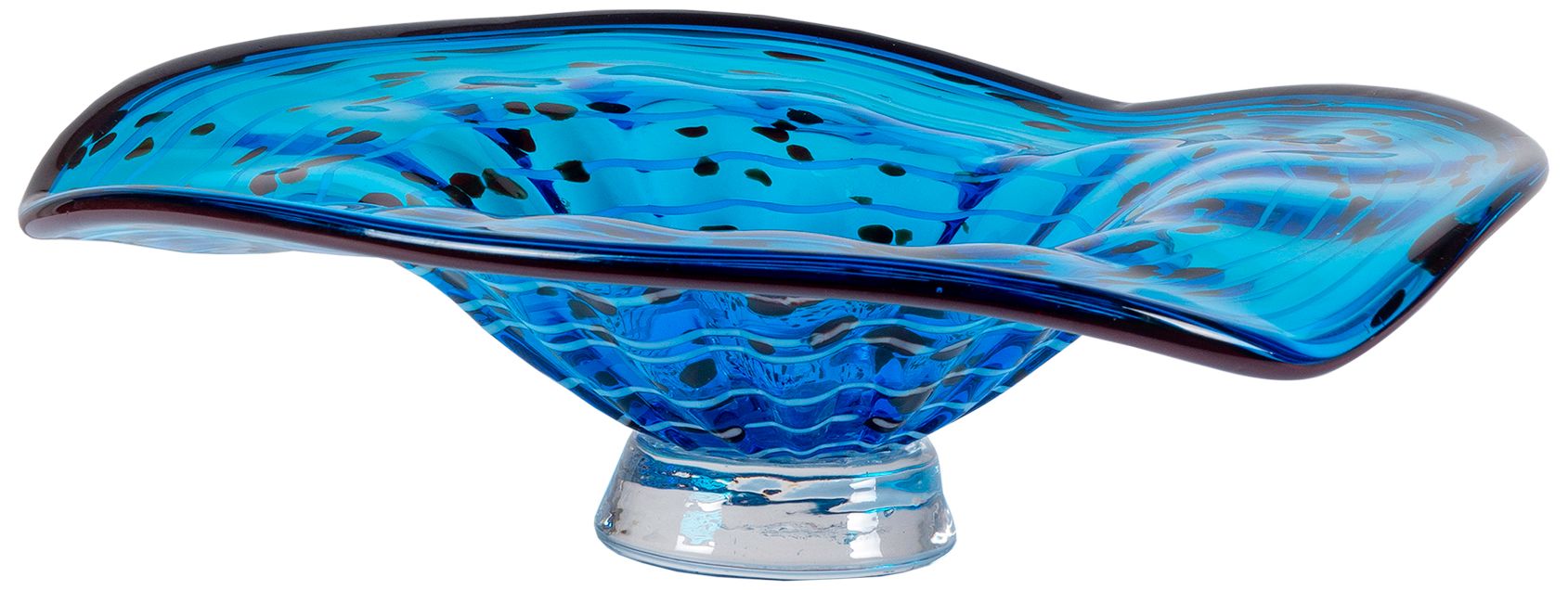 Image 4 Dale Tiffany 12" Wrightwood Blue Hand Blown Art Glass Wall Decor more views