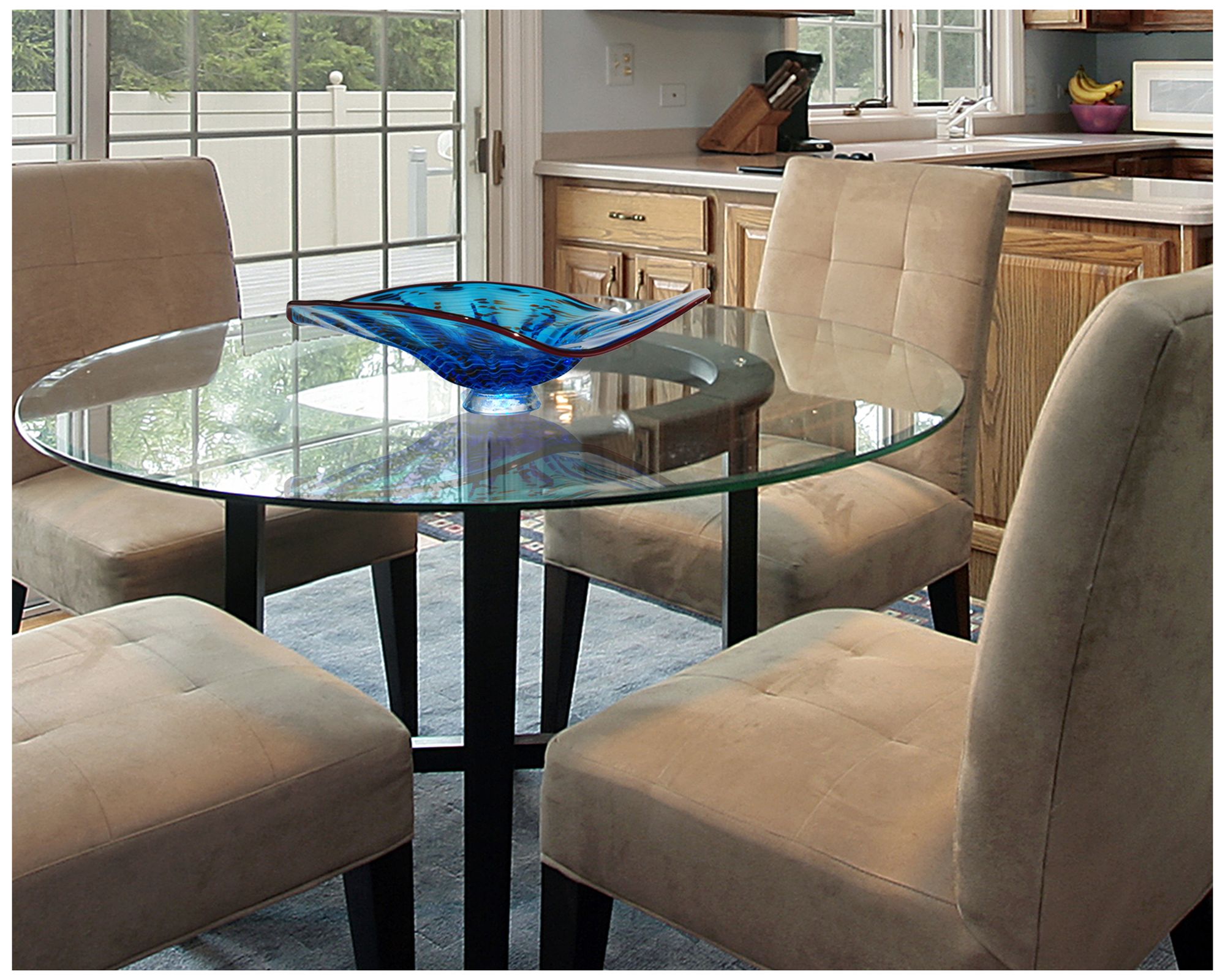 Image 5 Dale Tiffany 12" Wrightwood Blue Hand Blown Art Glass Wall Decor more views