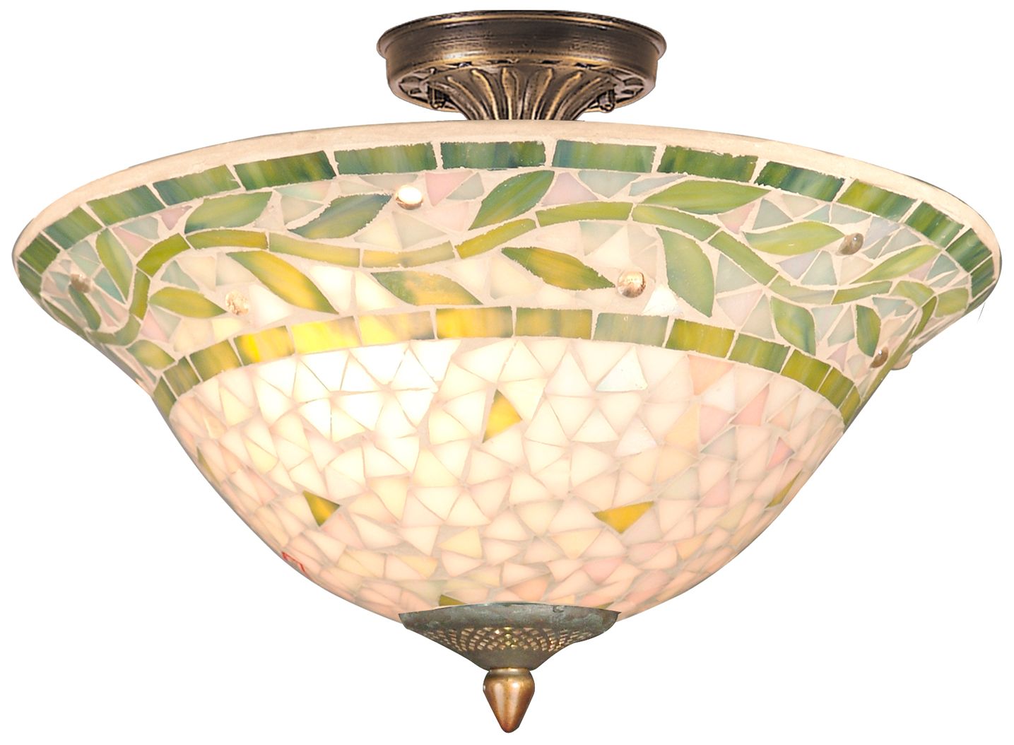 Image 2 Dale Tiffany 13.25" Wide Cadena Mosaic Art Glass Flush Mount