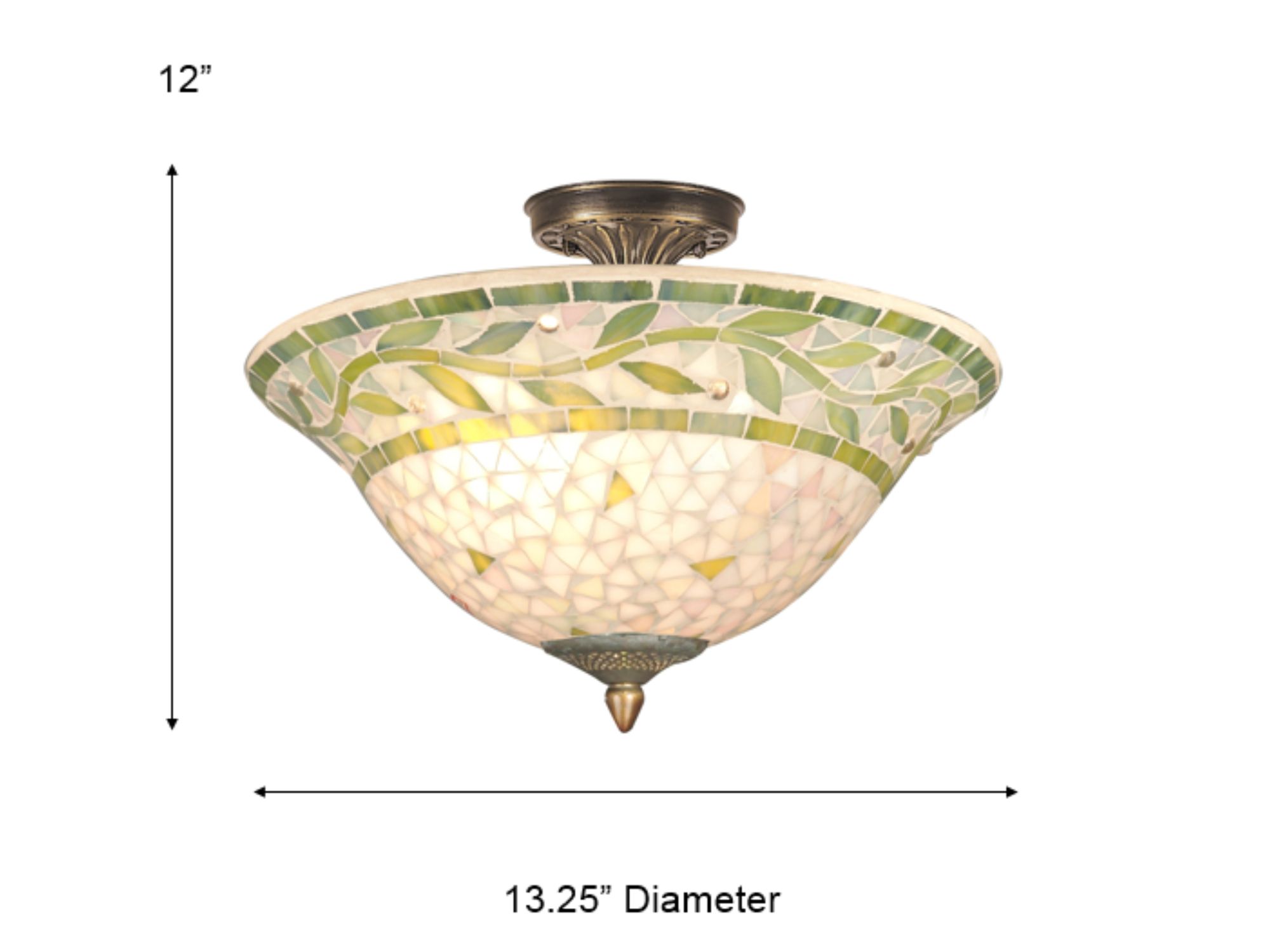 Image 3 Dale Tiffany 13.25" Wide Cadena Mosaic Art Glass Flush Mount more views