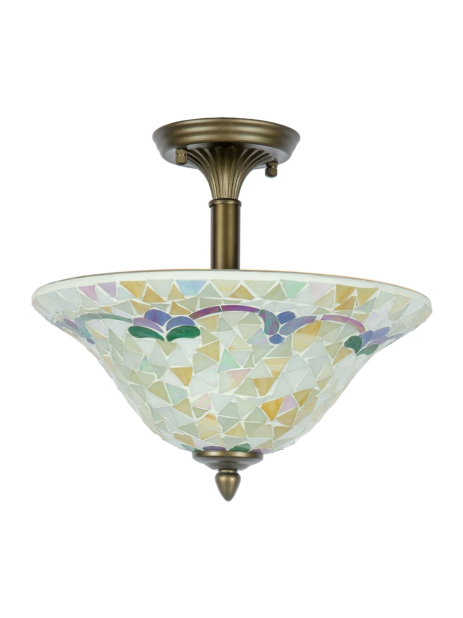 Image 4 Dale Tiffany 13.25" Wide Johana Mosaic Art Glass Flush Mount more views