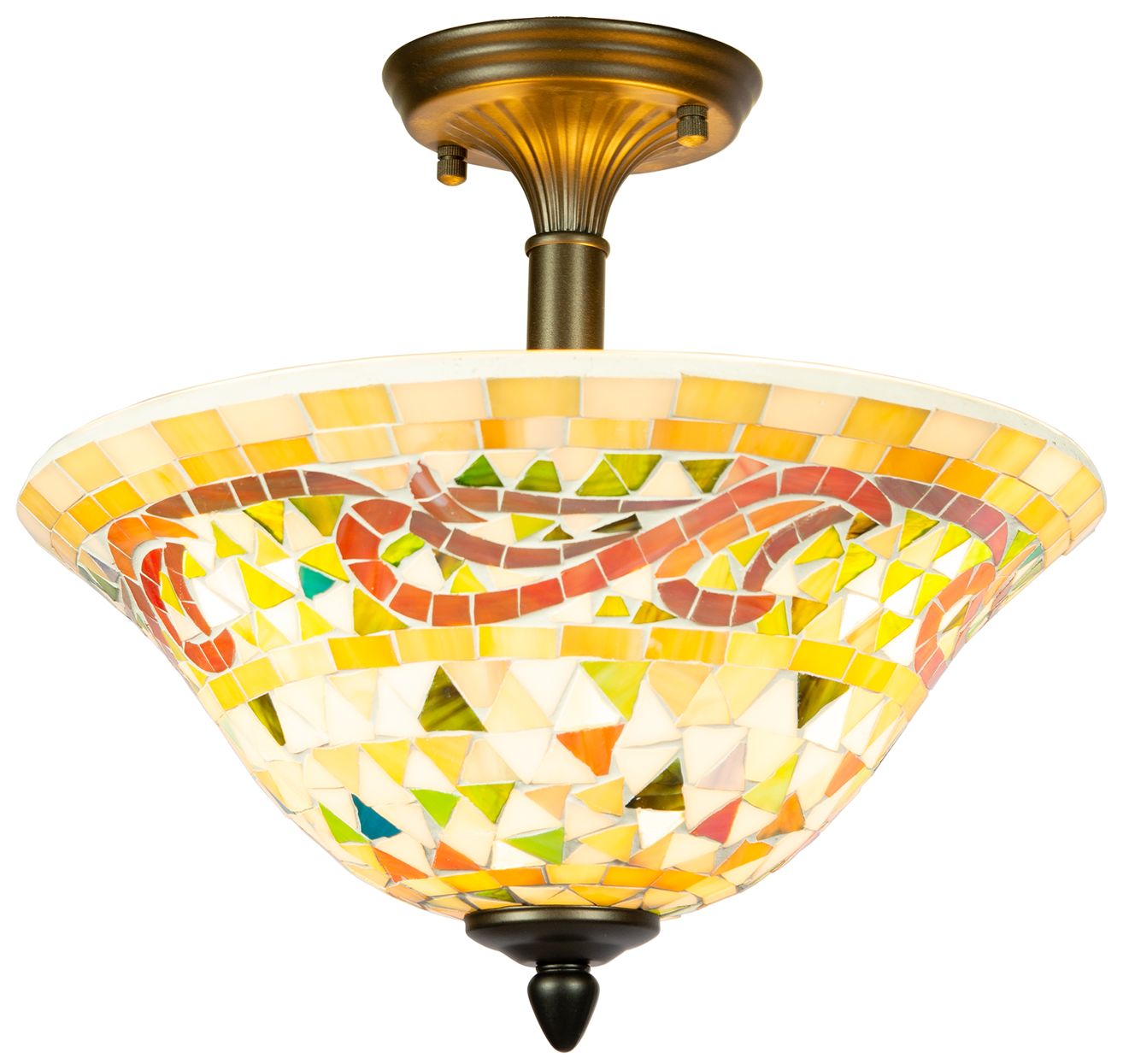 Image 4 Dale Tiffany 13.25" Wide Bradshaw Mosaic Art Glass Flush Mount more views