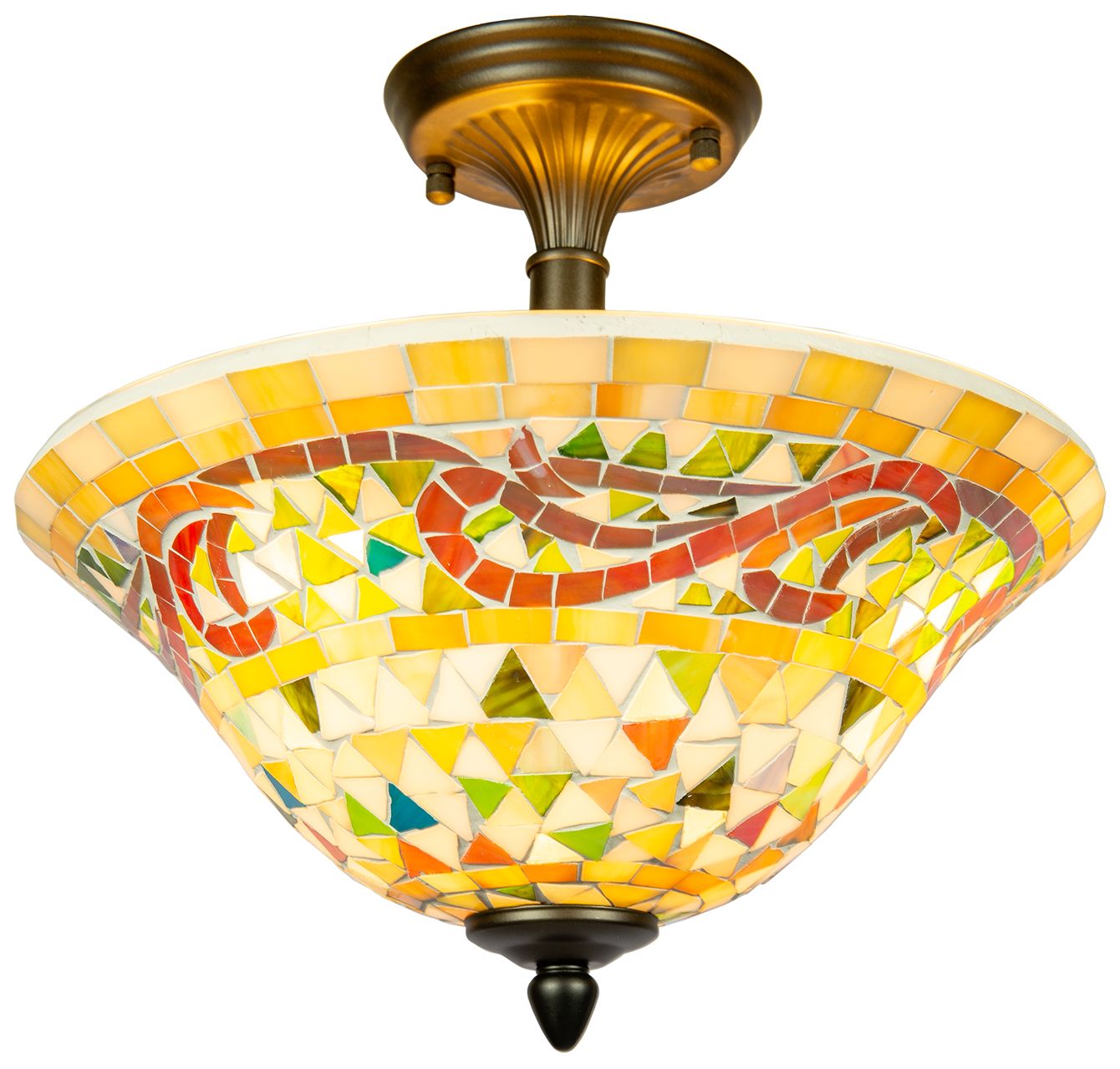 Image 6 Dale Tiffany 13.25" Wide Bradshaw Mosaic Art Glass Flush Mount more views