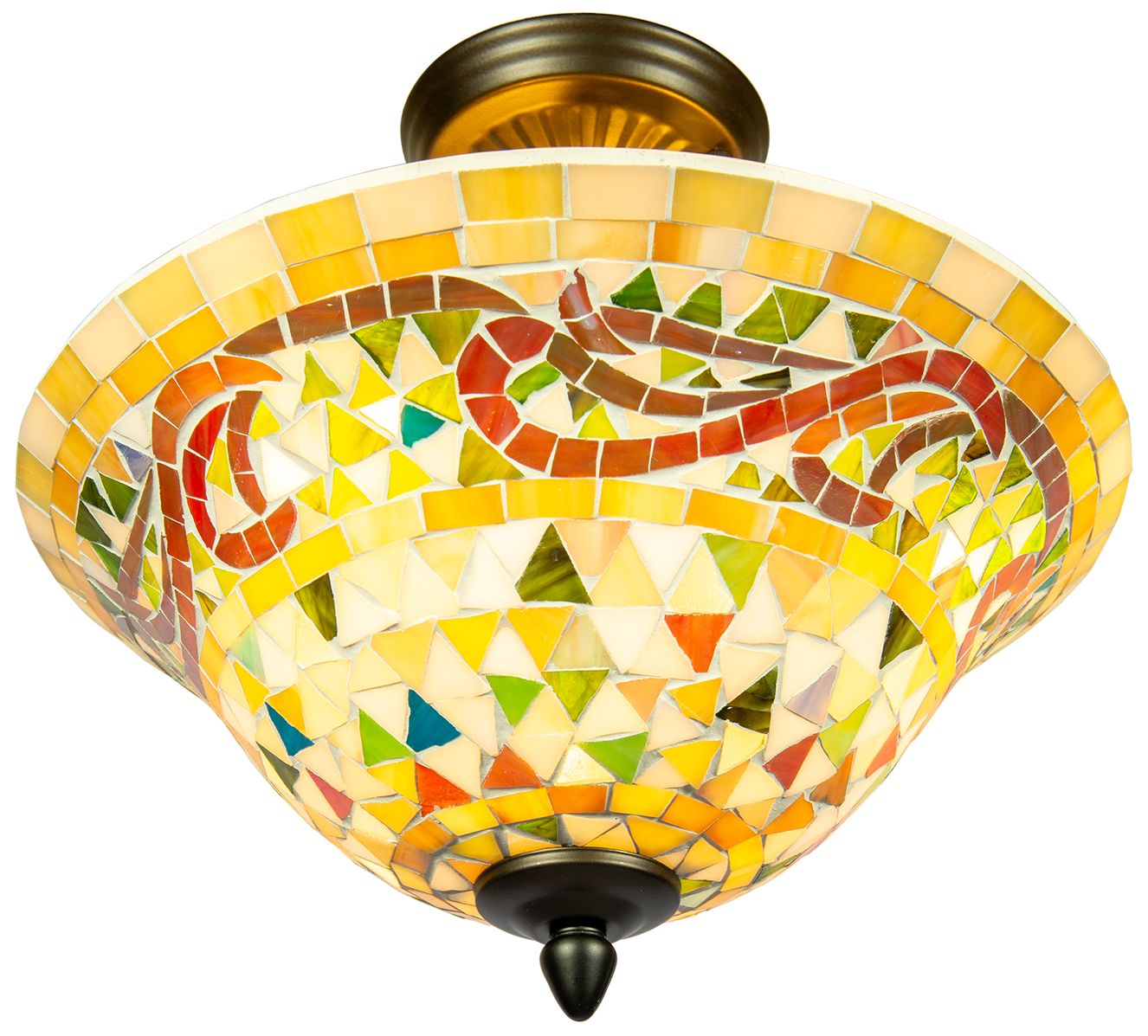 Image 7 Dale Tiffany 13.25" Wide Bradshaw Mosaic Art Glass Flush Mount more views