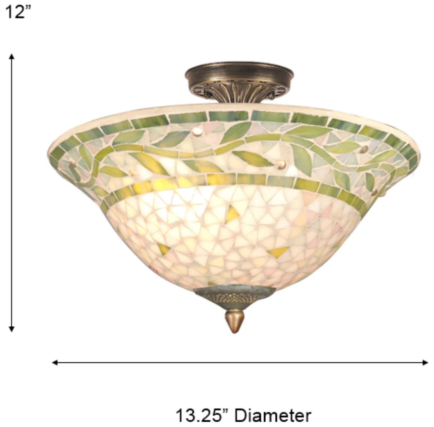 Image 3 Dale Tiffany 13.25" Wide Cadena Mosaic Art Glass Flush Mount more views