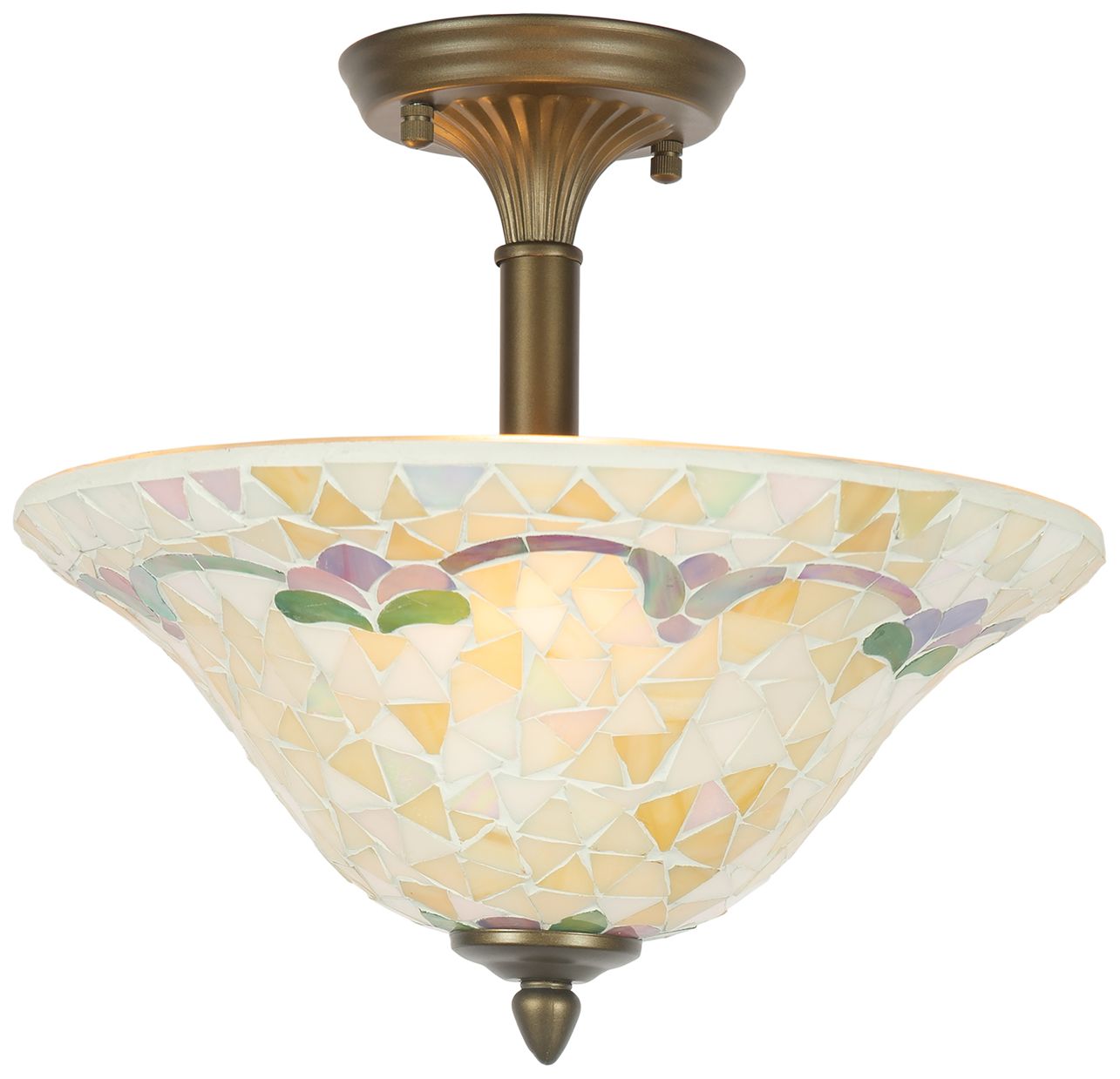 Image 2 Dale Tiffany 13.25" Wide Johana Mosaic Art Glass Flush Mount