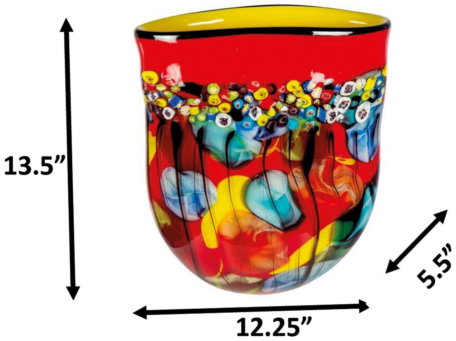 Image 2 Dale Tiffany 13.5" Tall Morena Hand Blown Art Glass Vase more views