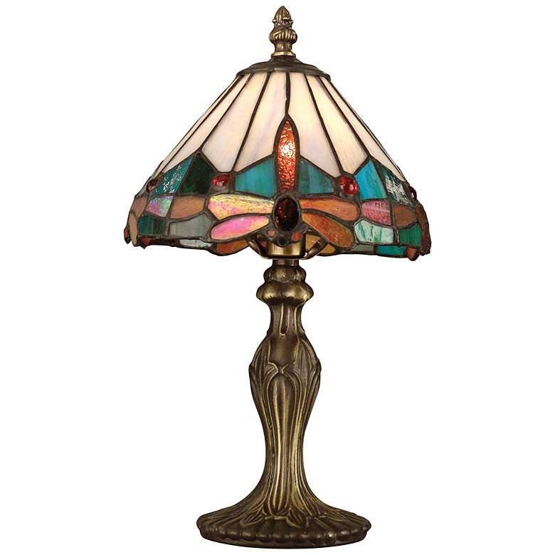 Image 2 Dale Tiffany 13.5" Tall Roseate Jewel Dragonfly Tiffany Accent Lamp