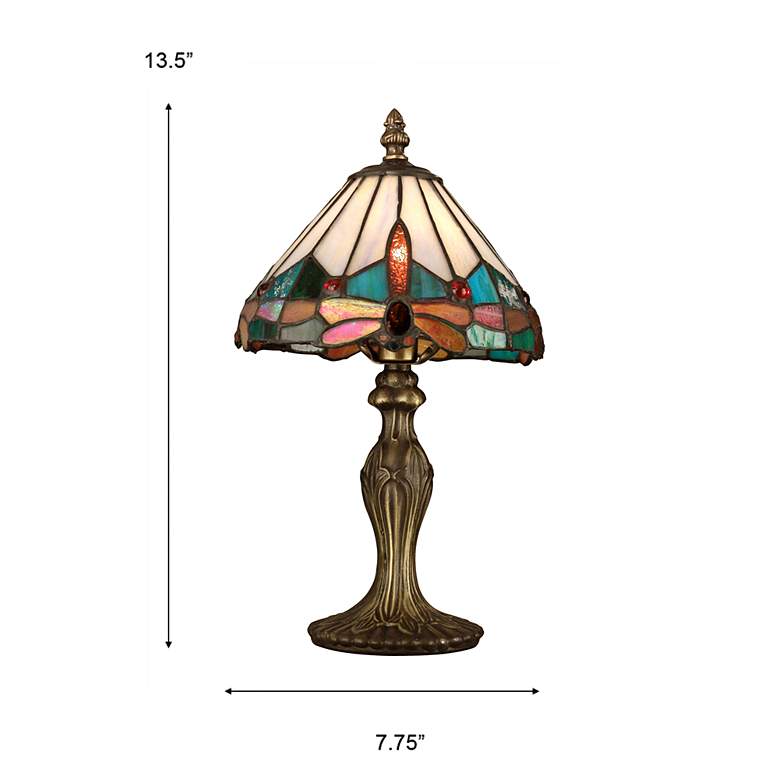 Image 4 Dale Tiffany 13.5" Tall Roseate Jewel Dragonfly Tiffany Accent Lamp more views