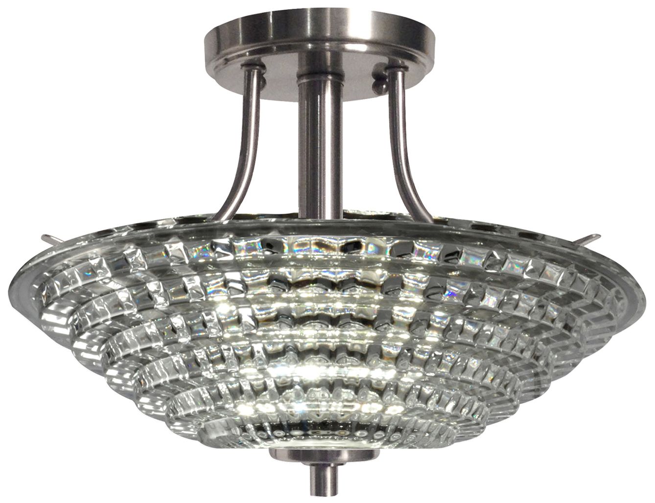 Image 2 Dale Tiffany 13.5" Wide Wendy Crystal Semi Flush Mount