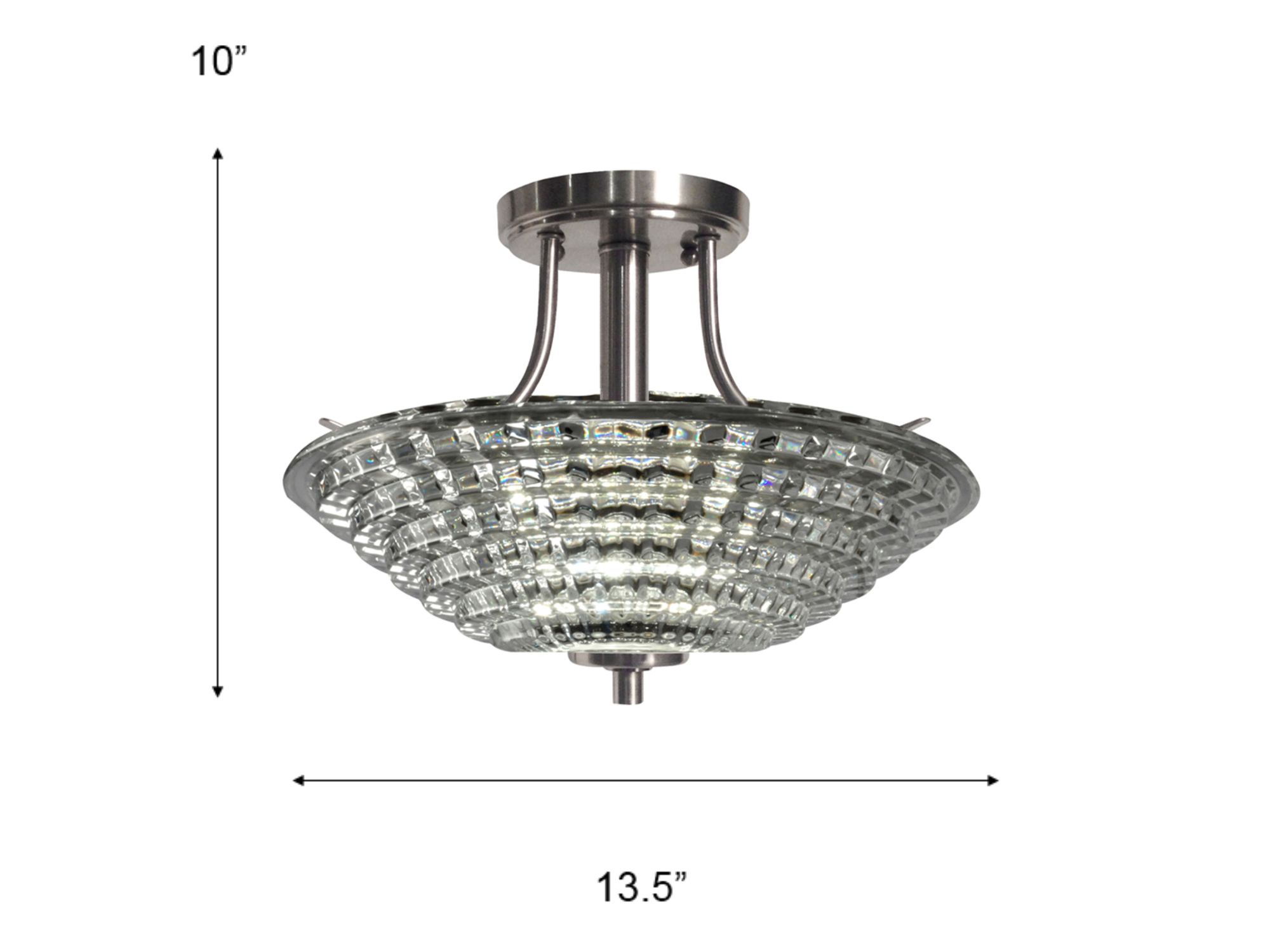 Image 3 Dale Tiffany 13.5" Wide Wendy Crystal Semi Flush Mount more views