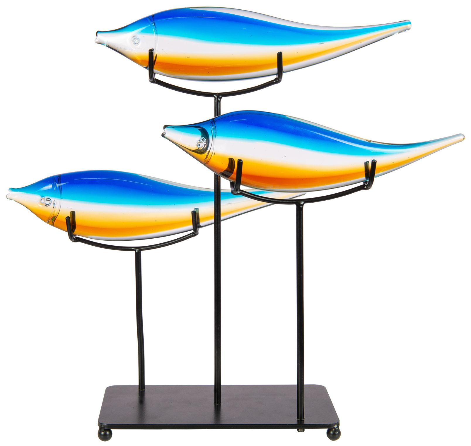 Image 2 Dale Tiffany 13.5" Tall 3 Garfish Handcrafted Glass Sculpture with Stand