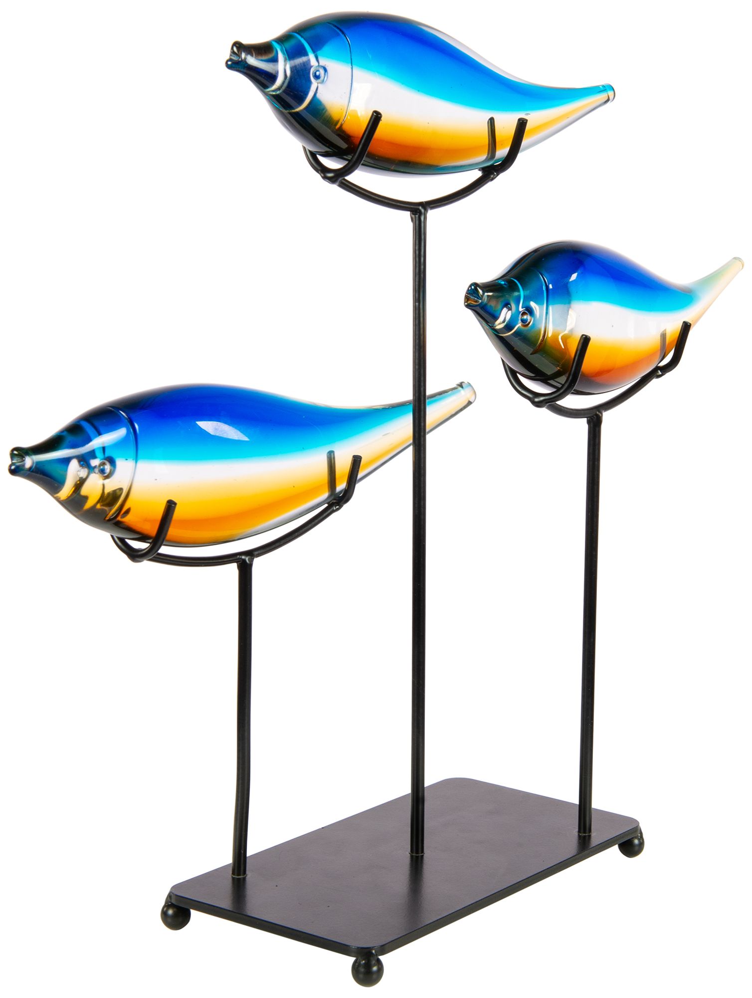 Image 4 Dale Tiffany 13.5" Tall 3 Garfish Handcrafted Glass Sculpture with Stand more views