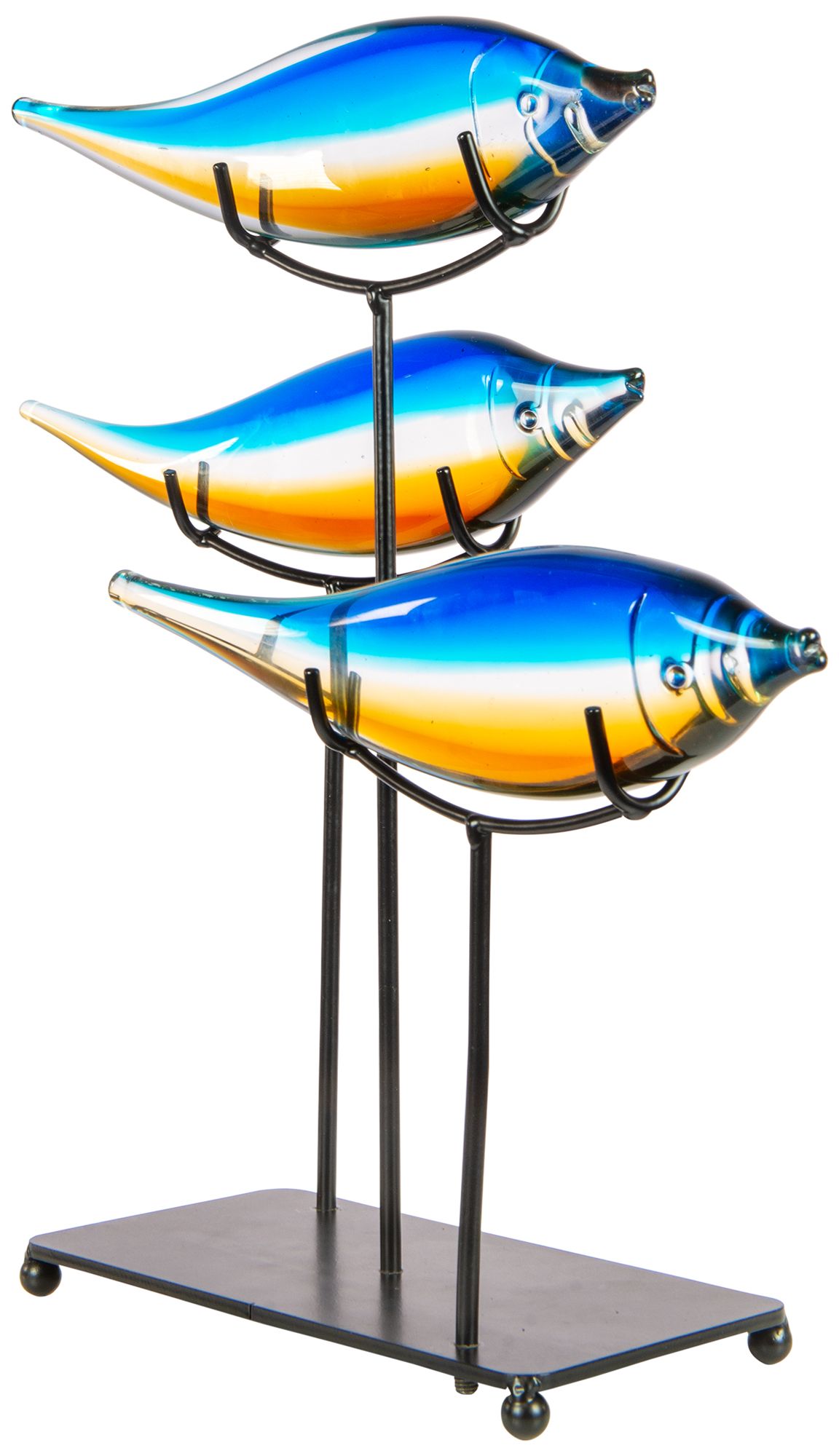 Image 5 Dale Tiffany 13.5" Tall 3 Garfish Handcrafted Glass Sculpture with Stand more views