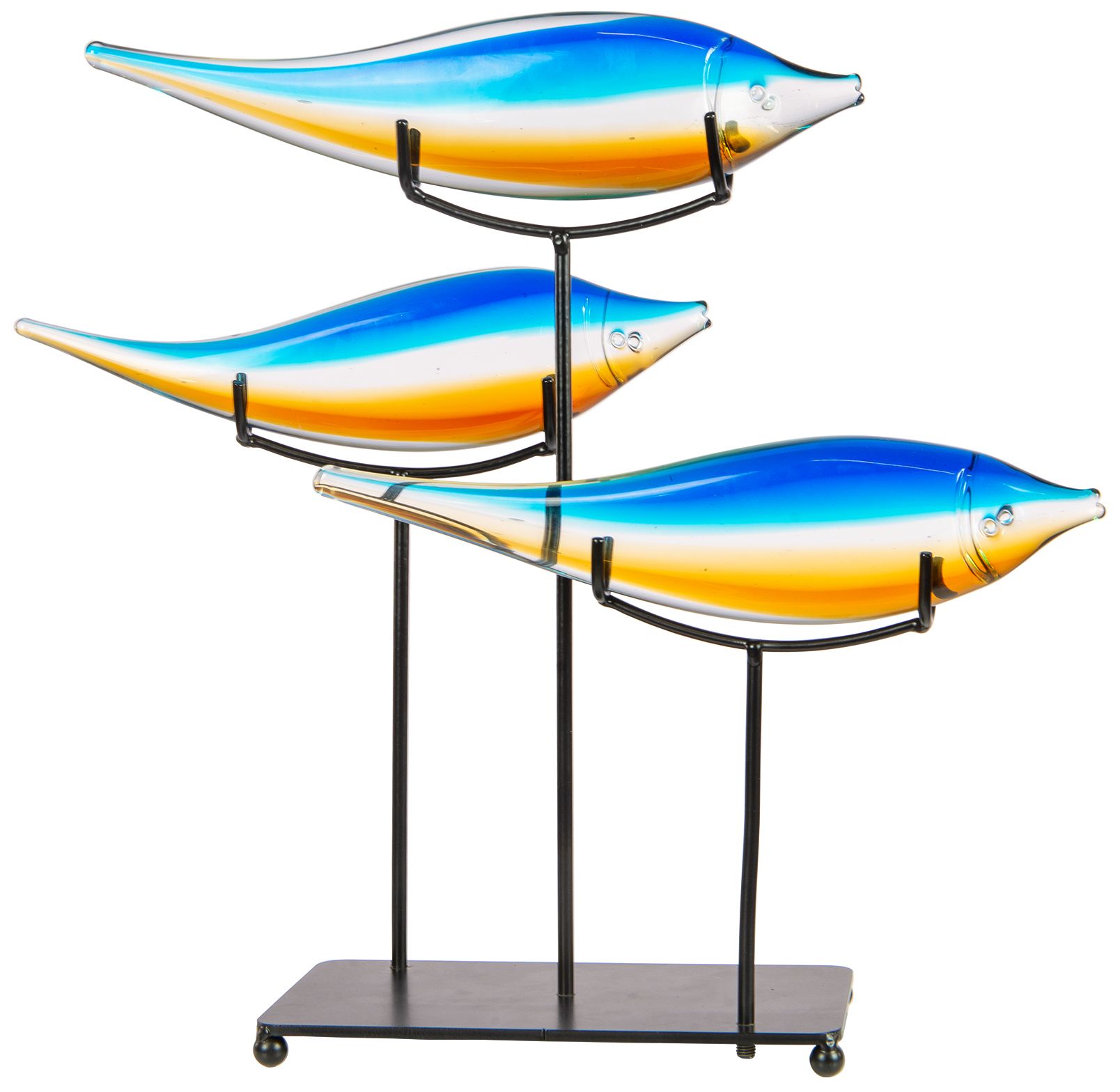 Image 6 Dale Tiffany 13.5" Tall 3 Garfish Handcrafted Glass Sculpture with Stand more views