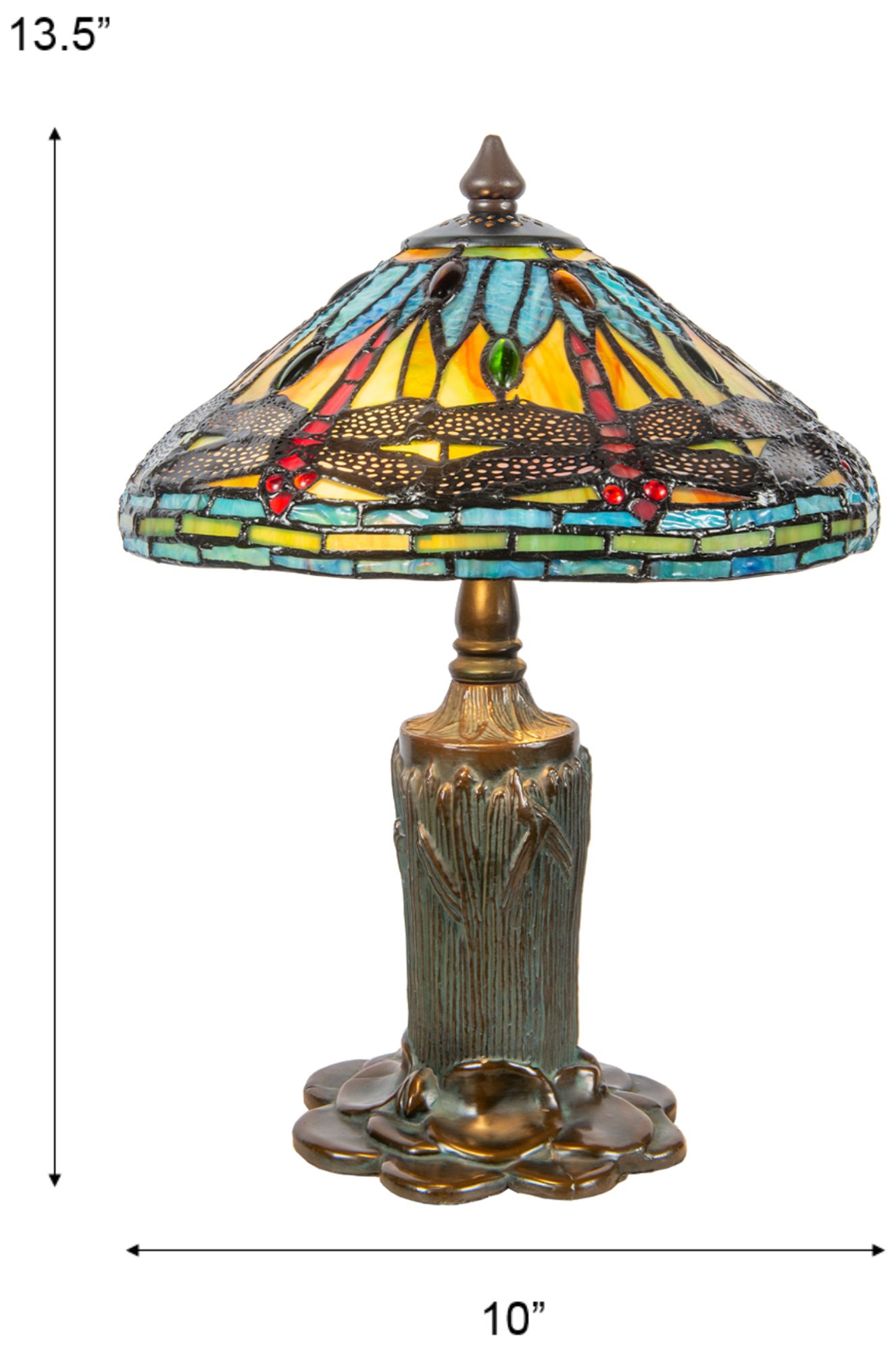 Image 3 Dale Tiffany 13.5" Tall Ladrillo Dragonfly Tiffany Table Lamp more views