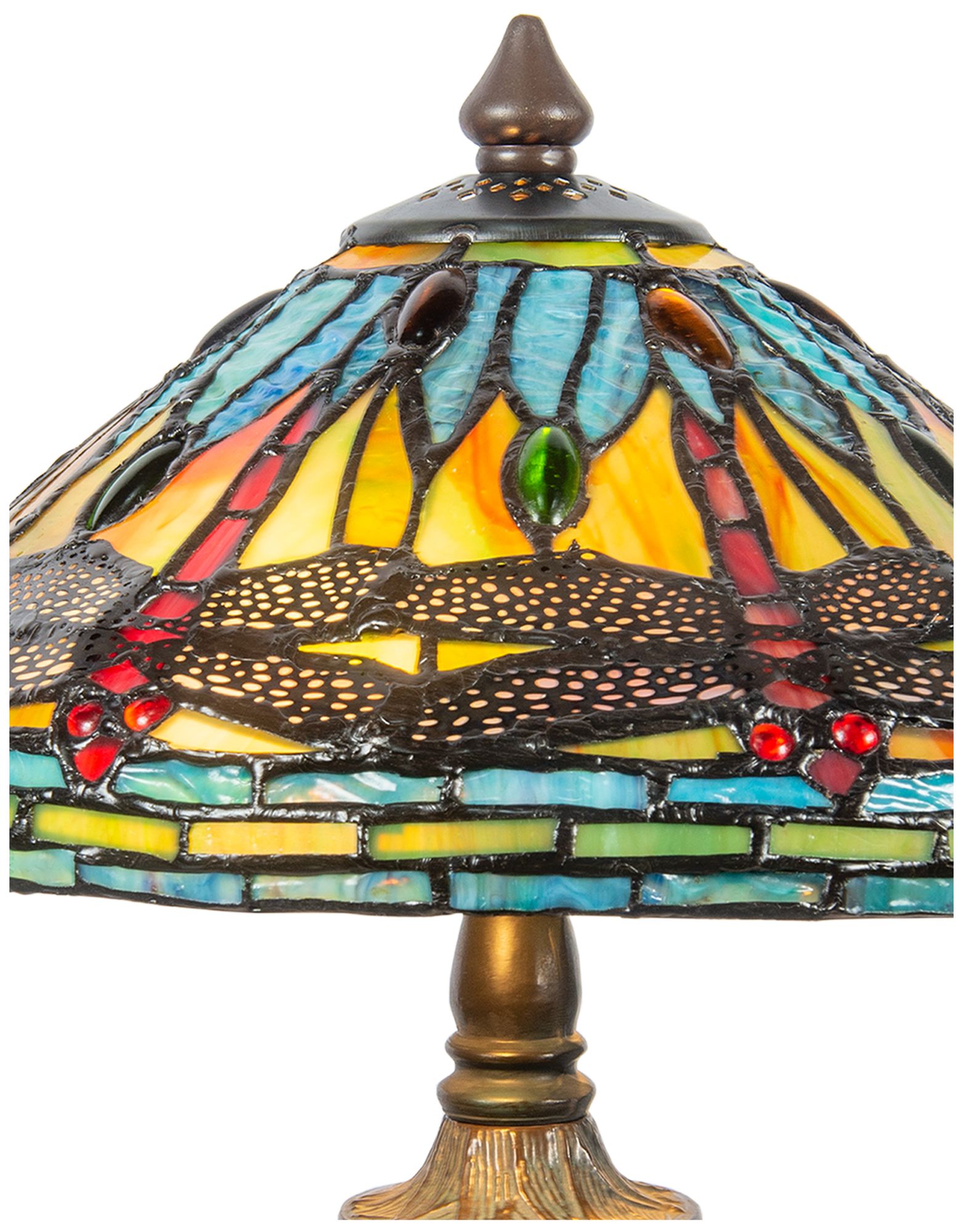 Image 4 Dale Tiffany 13.5" Tall Ladrillo Dragonfly Tiffany Table Lamp more views