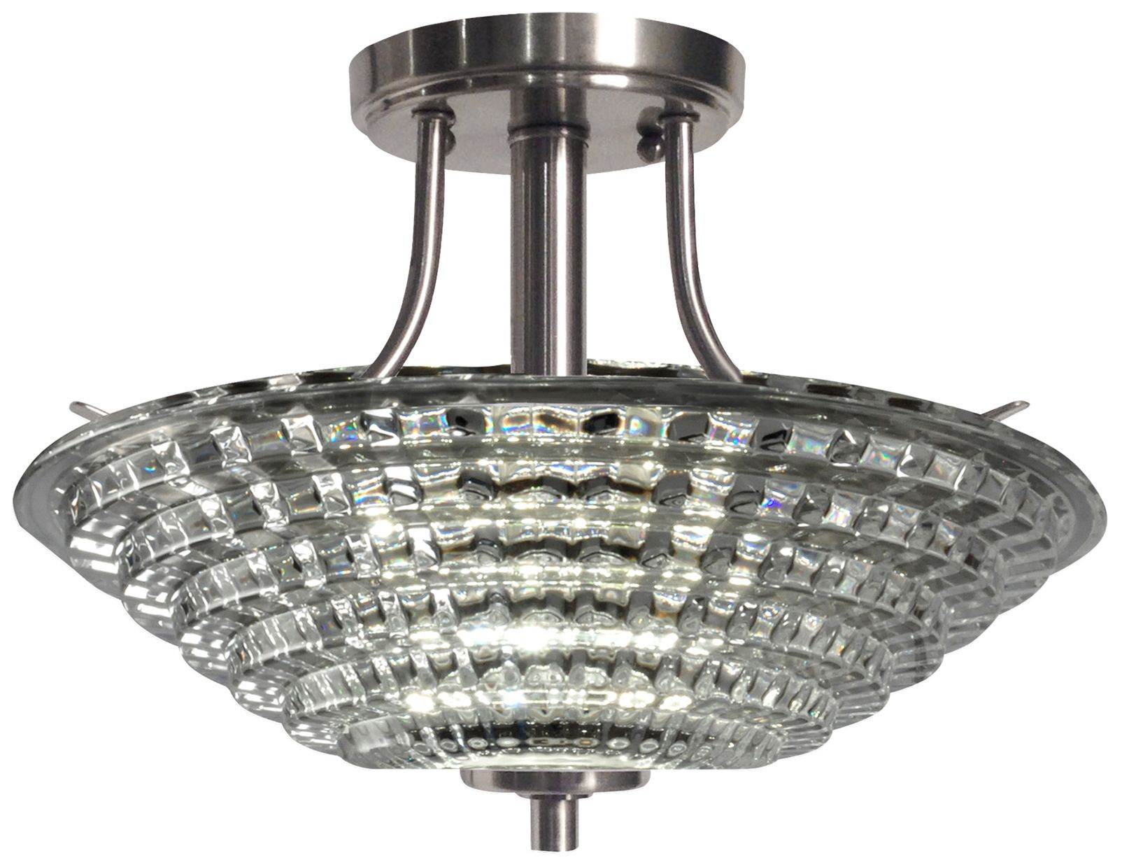 Image 2 Dale Tiffany 13.5" Wide Wendy Crystal Semi Flush Mount