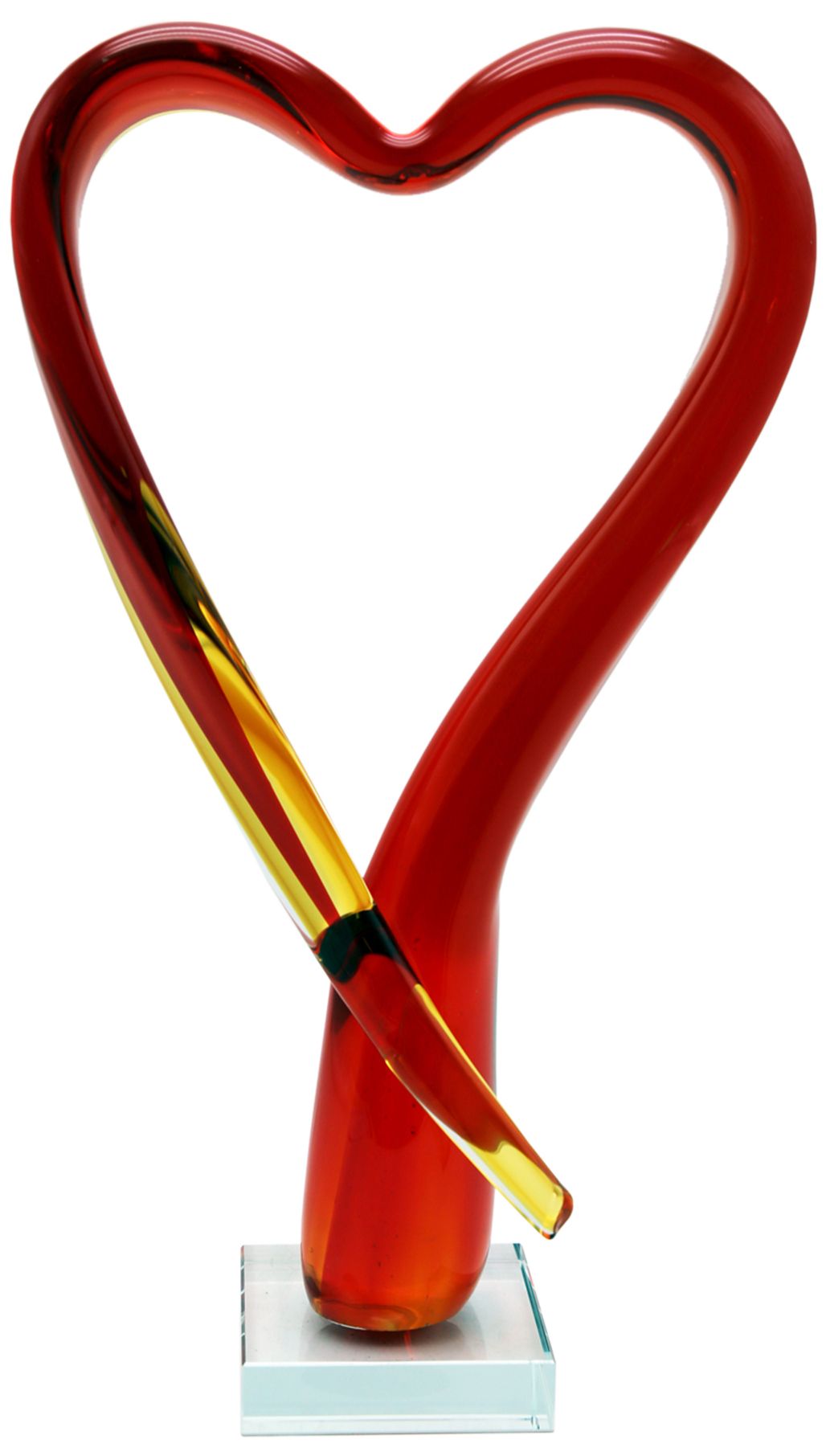 Image 2 Dale Tiffany 13.75" Tall Opus Heart Handcrafted Art Glass Sculpture