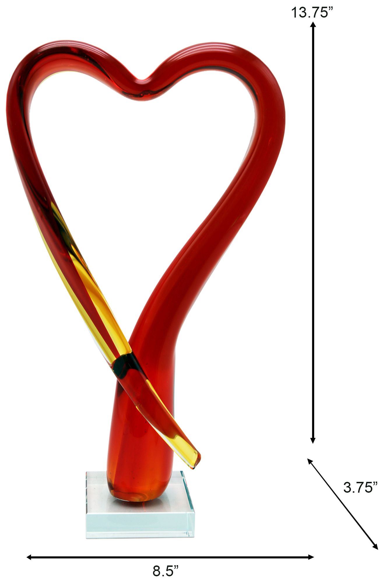 Image 3 Dale Tiffany 13.75" Tall Opus Heart Handcrafted Art Glass Sculpture more views