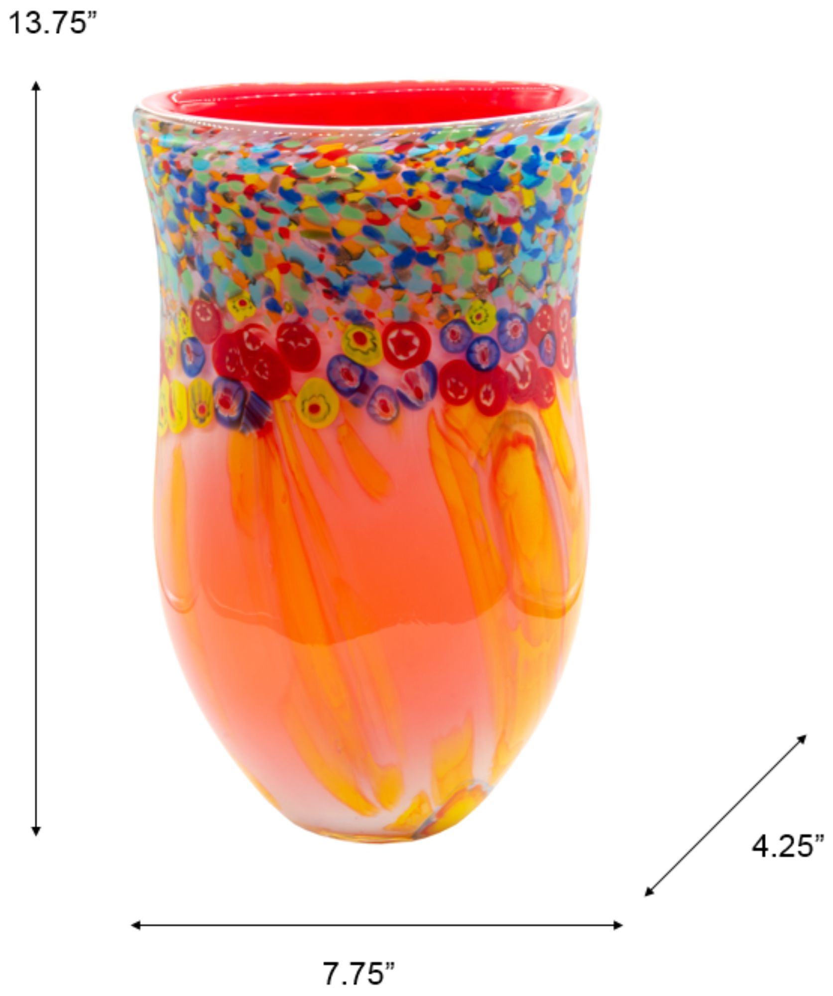 Image 3 Dale Tiffany 13.75" Tall Salt Creek Hand Blown Art Glass Vase more views