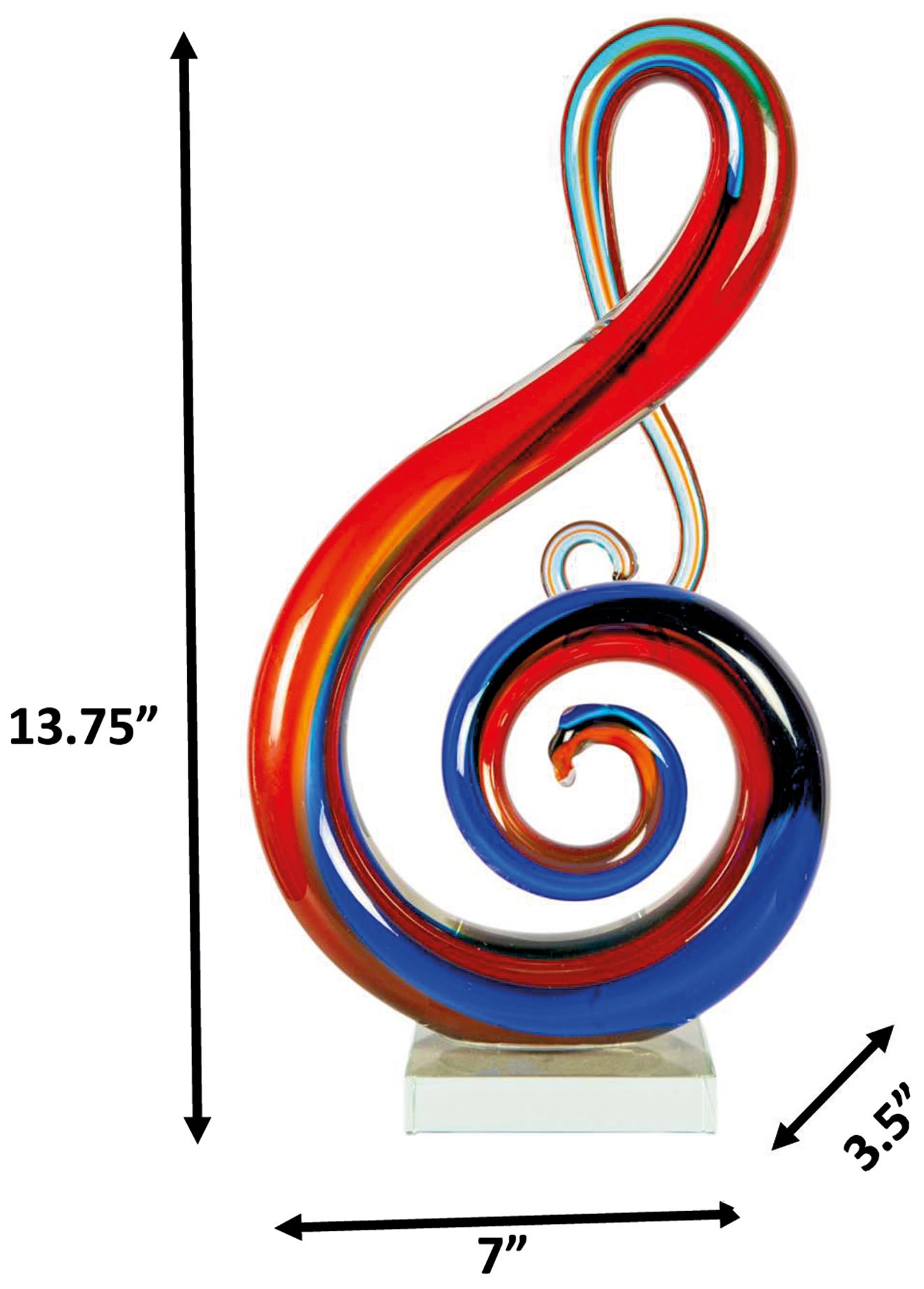 Image 3 Dale Tiffany 13.75" Tall Virtuoso Handcrafted Art Glass Sculpture more views