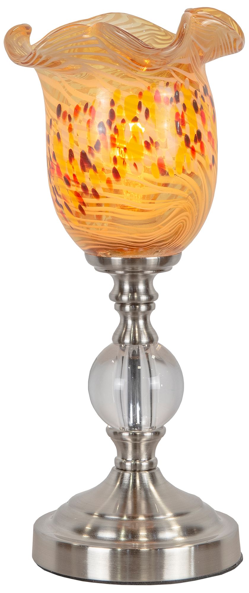 Image 2 Dale Tiffany 13" Tall Beige Speckle Hand Blown Art Glass Accent Lamp