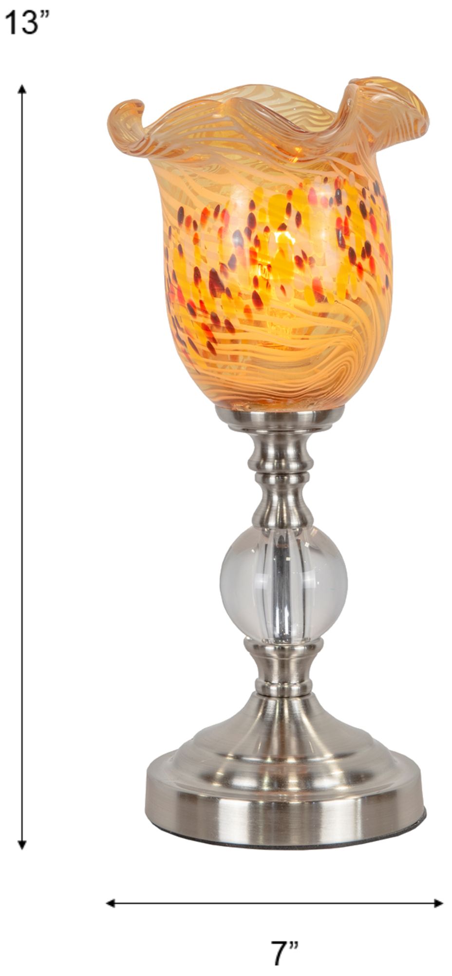 Image 3 Dale Tiffany 13" Tall Beige Speckle Hand Blown Art Glass Accent Lamp more views