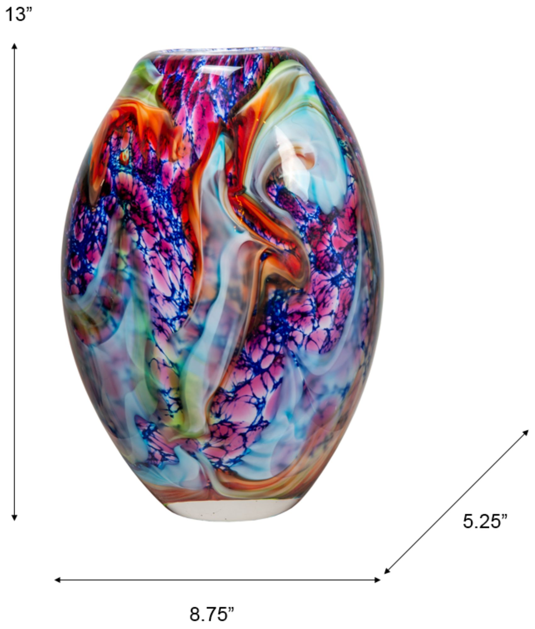 Image 3 Dale Tiffany 13" Tall Villa Cuzzano Hand Blown Art Glass Vase more views