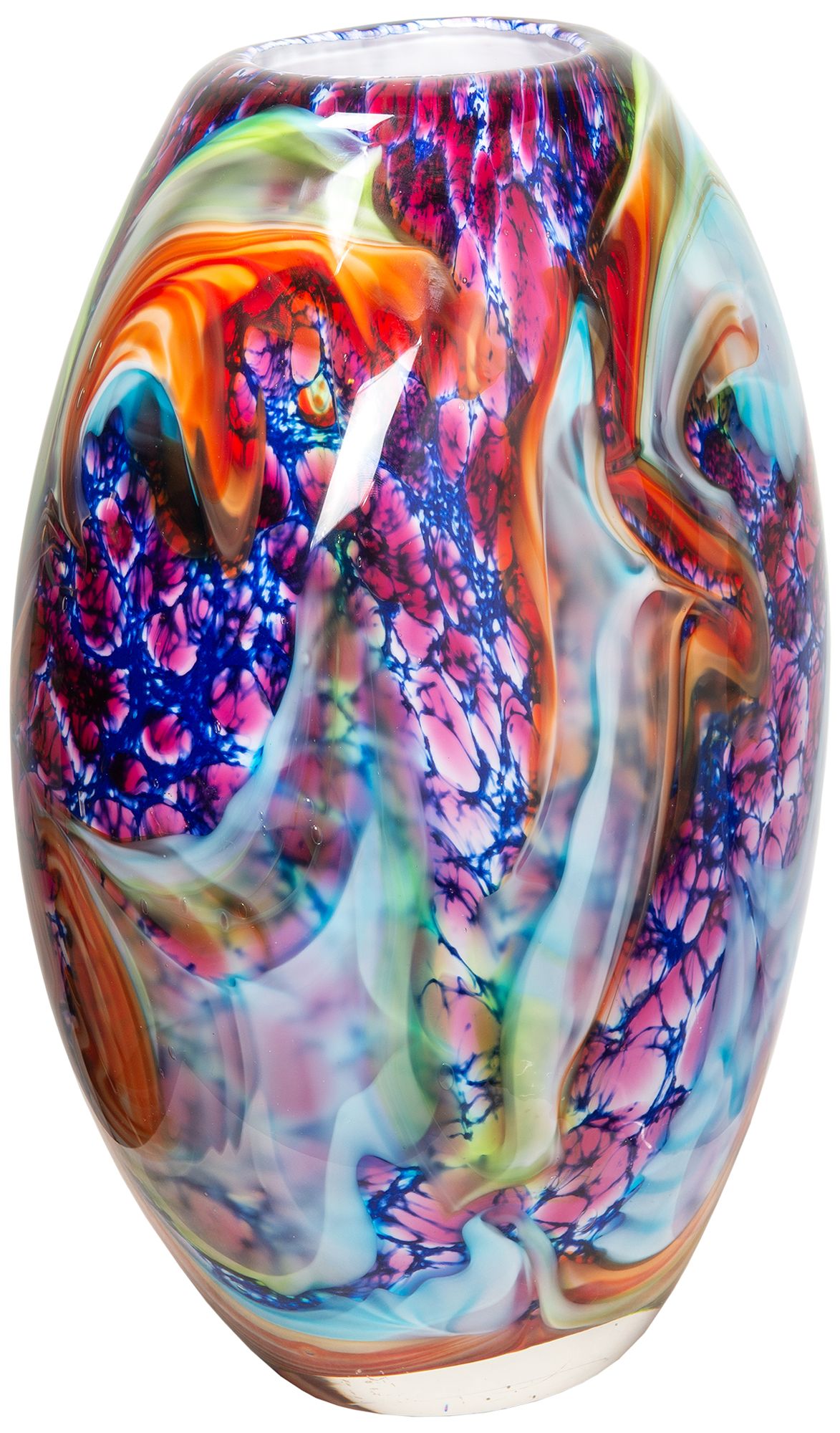 Image 5 Dale Tiffany 13" Tall Villa Cuzzano Hand Blown Art Glass Vase more views