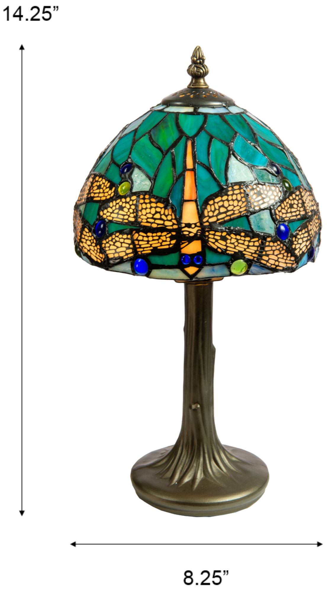 Image 2 Dale Tiffany 14.25" Tall Classic Dragonfly Tiffany Accent Lamp more views