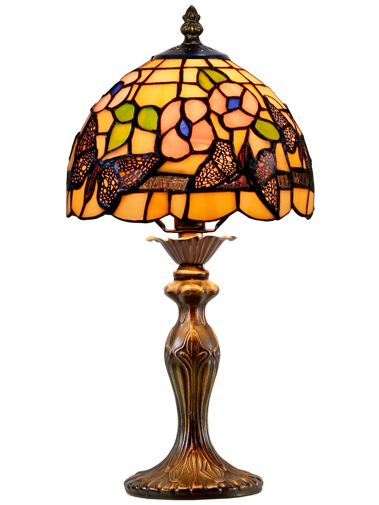 Thumbnail4 of Dale Tiffany 14.25" Tall Ferndell Butterfly Tiffany Accent Table Lamp more views