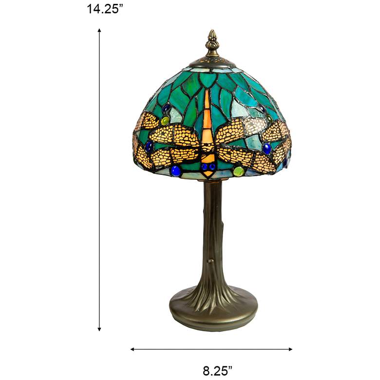 Image 2 Dale Tiffany 14.25" Tall Classic Dragonfly Tiffany Accent Lamp more views
