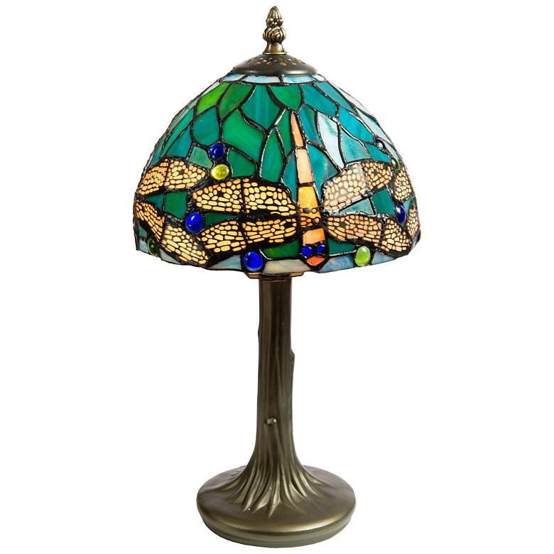 Image 3 Dale Tiffany 14.25" Tall Classic Dragonfly Tiffany Accent Lamp more views