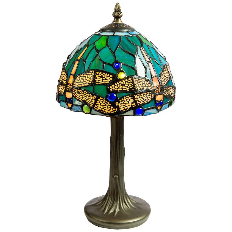 Image 4 Dale Tiffany 14.25" Tall Classic Dragonfly Tiffany Accent Lamp more views