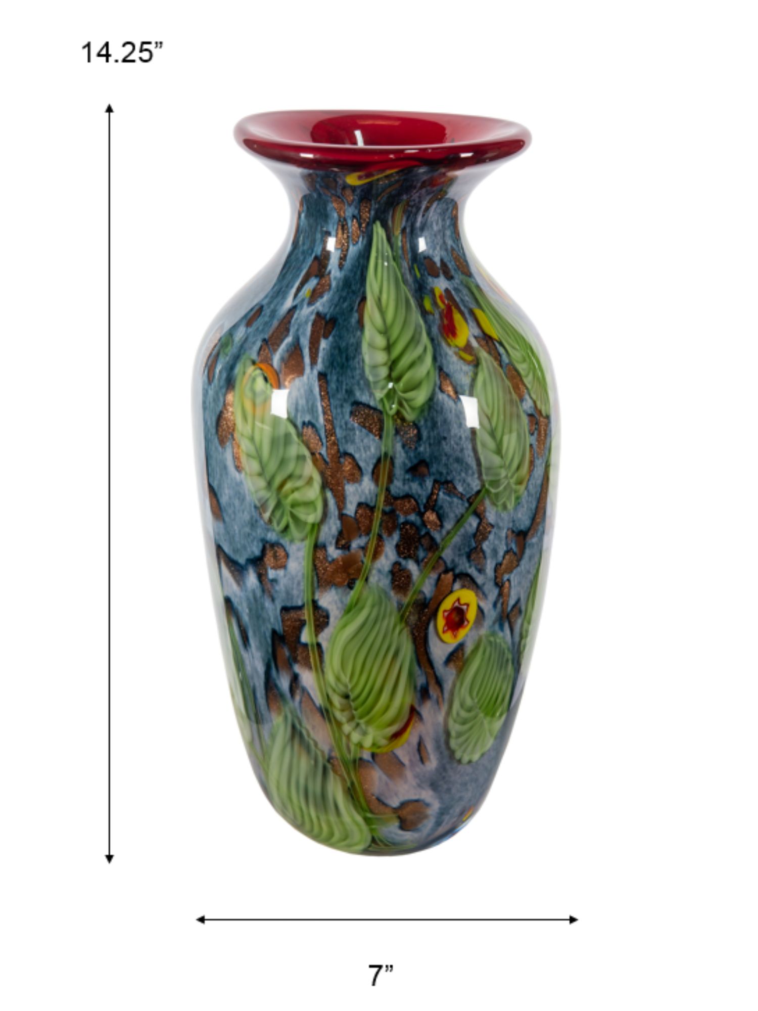 Image 4 Dale Tiffany 14.25" Tall Tesoro Hand Blown Art Glass Vase more views