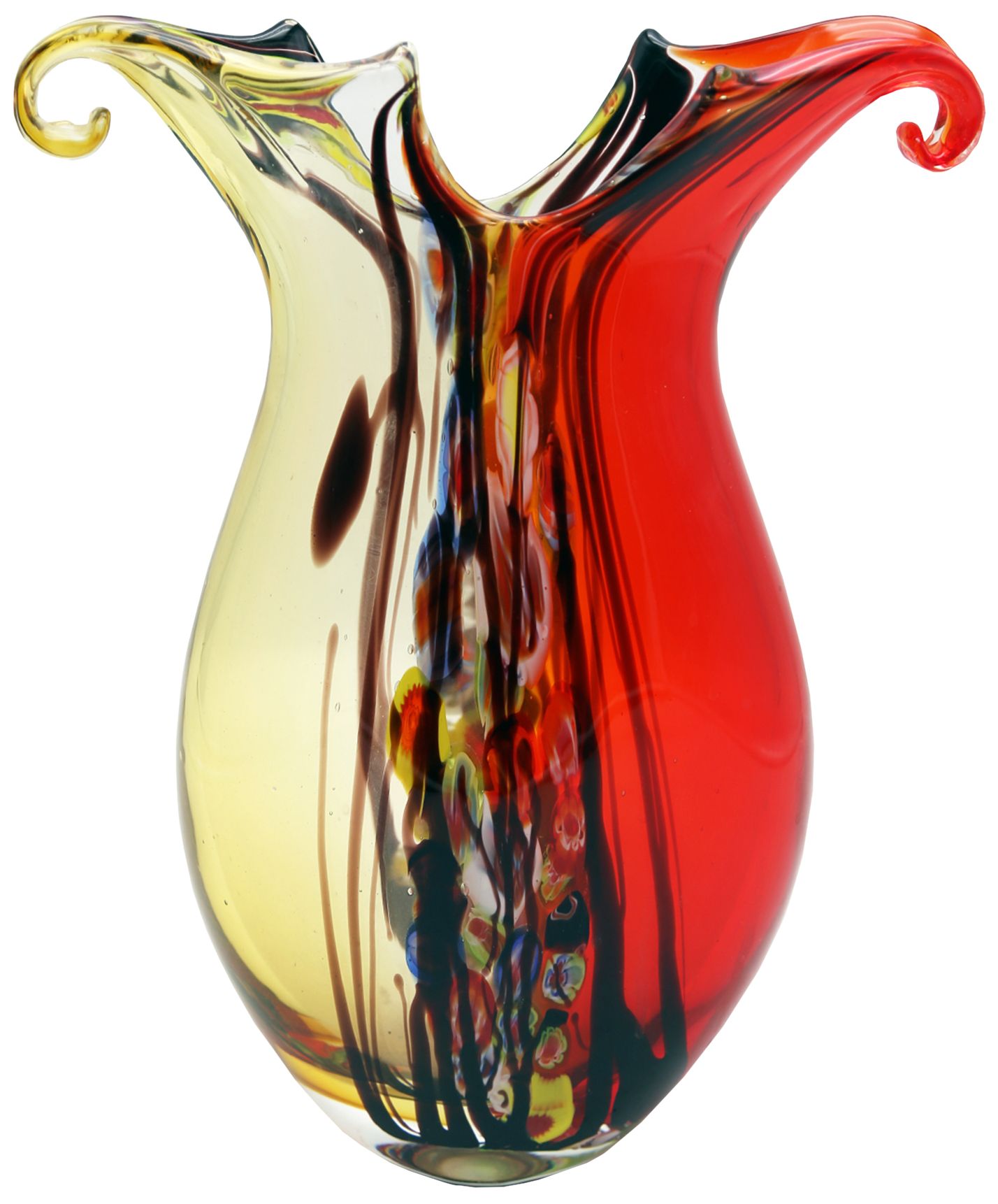 Image 2 Dale Tiffany 14.5" Tall Cecile Hand Blown Art Glass Vase